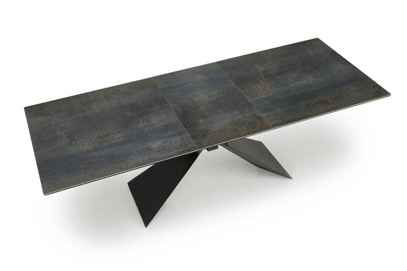 Masa extensibila LUCIANO, albastru/negru, ceramica/sticla/metal, 180/230x90x76 cm
