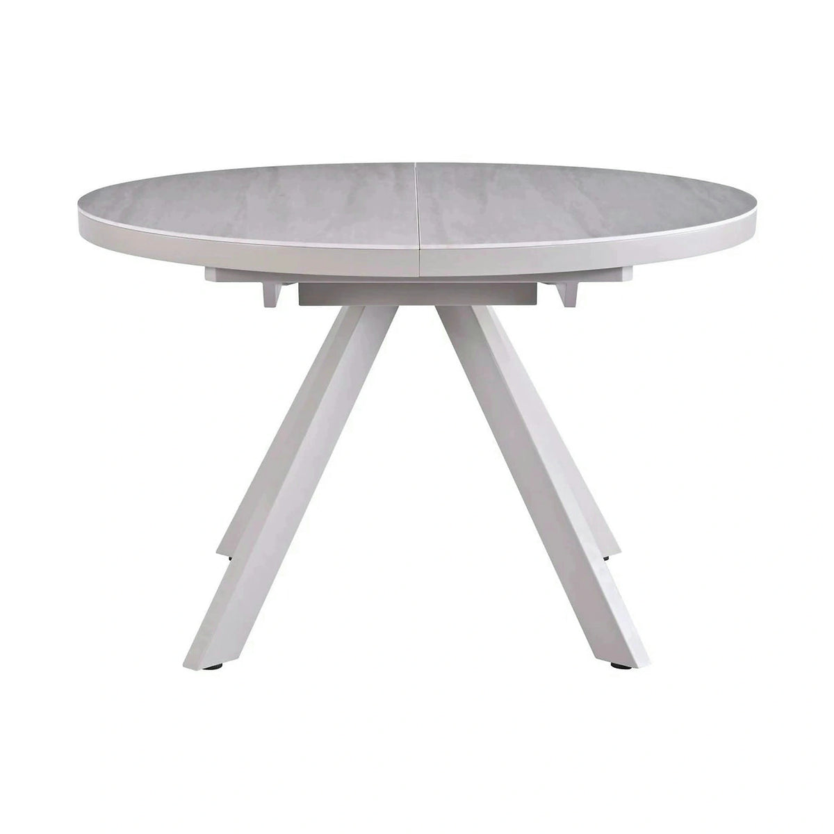 Masa extensibila LYRA, crem cu efect de marmura/gri, 120/160x120x75 cm