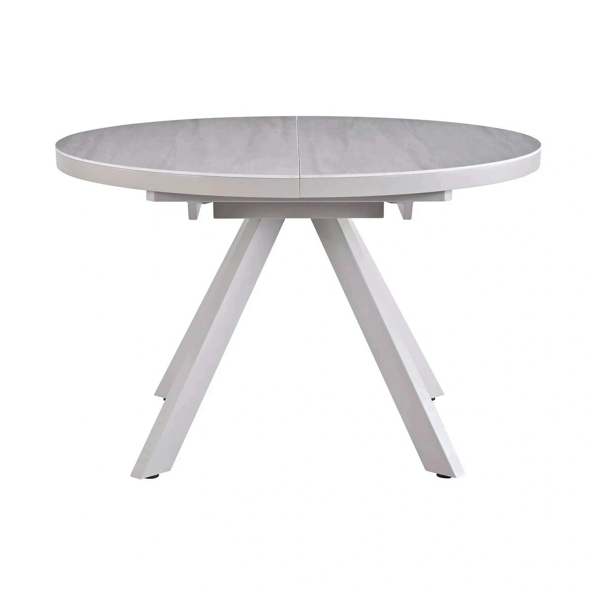 Masa extensibila LYRA, crem cu efect de marmura/gri, 120/160x120x75 cm
