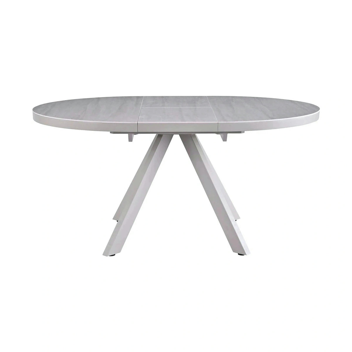 Masa extensibila LYRA, crem cu efect de marmura/gri, 120/160x120x75 cm