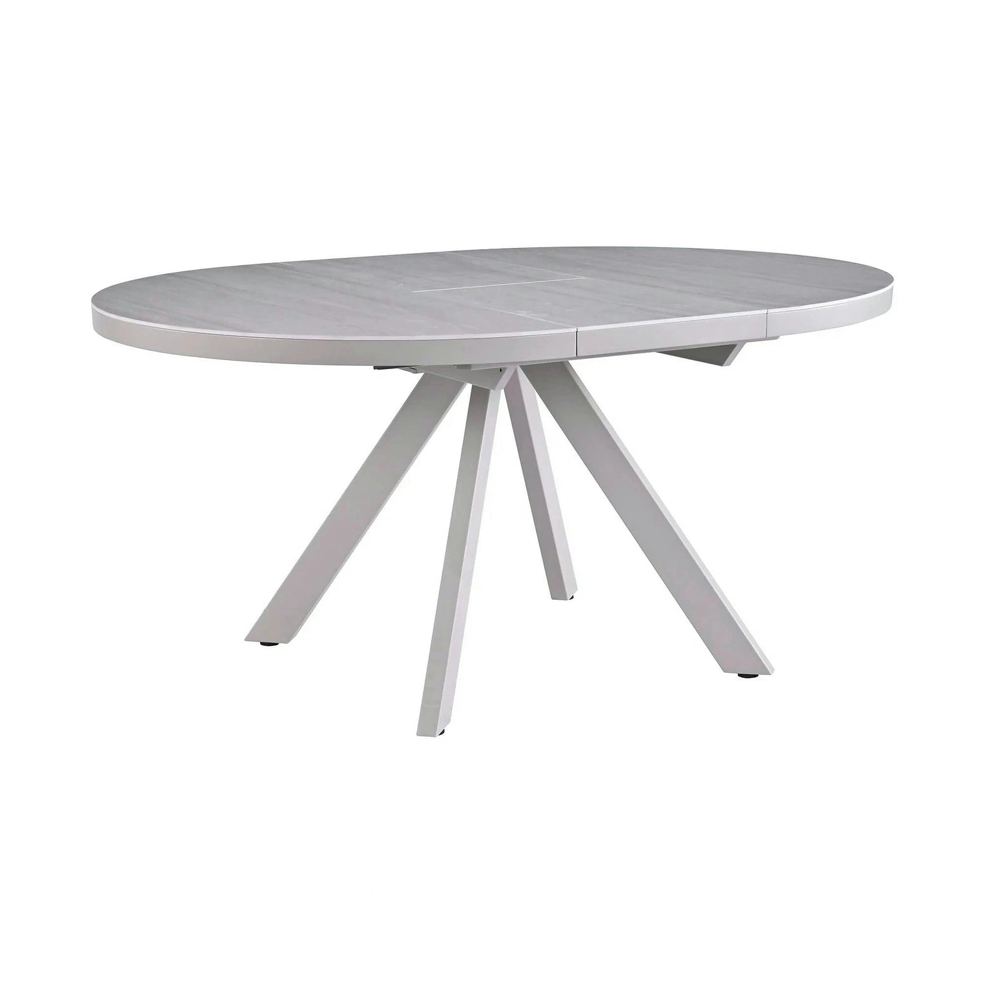 Masa extensibila LYRA, crem cu efect de marmura/gri, 120/160x120x75 cm