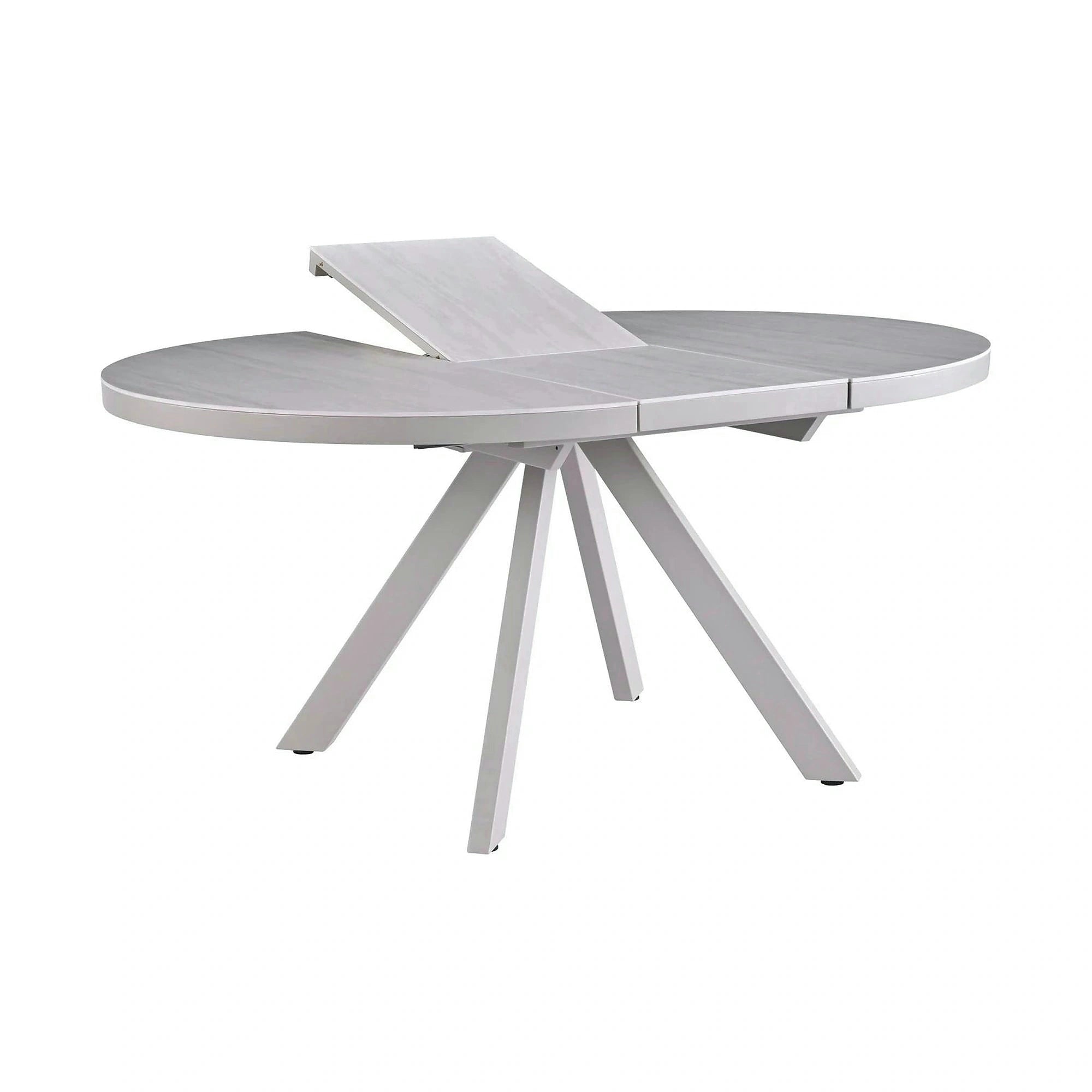 Masa extensibila LYRA, crem cu efect de marmura/gri, 120/160x120x75 cm