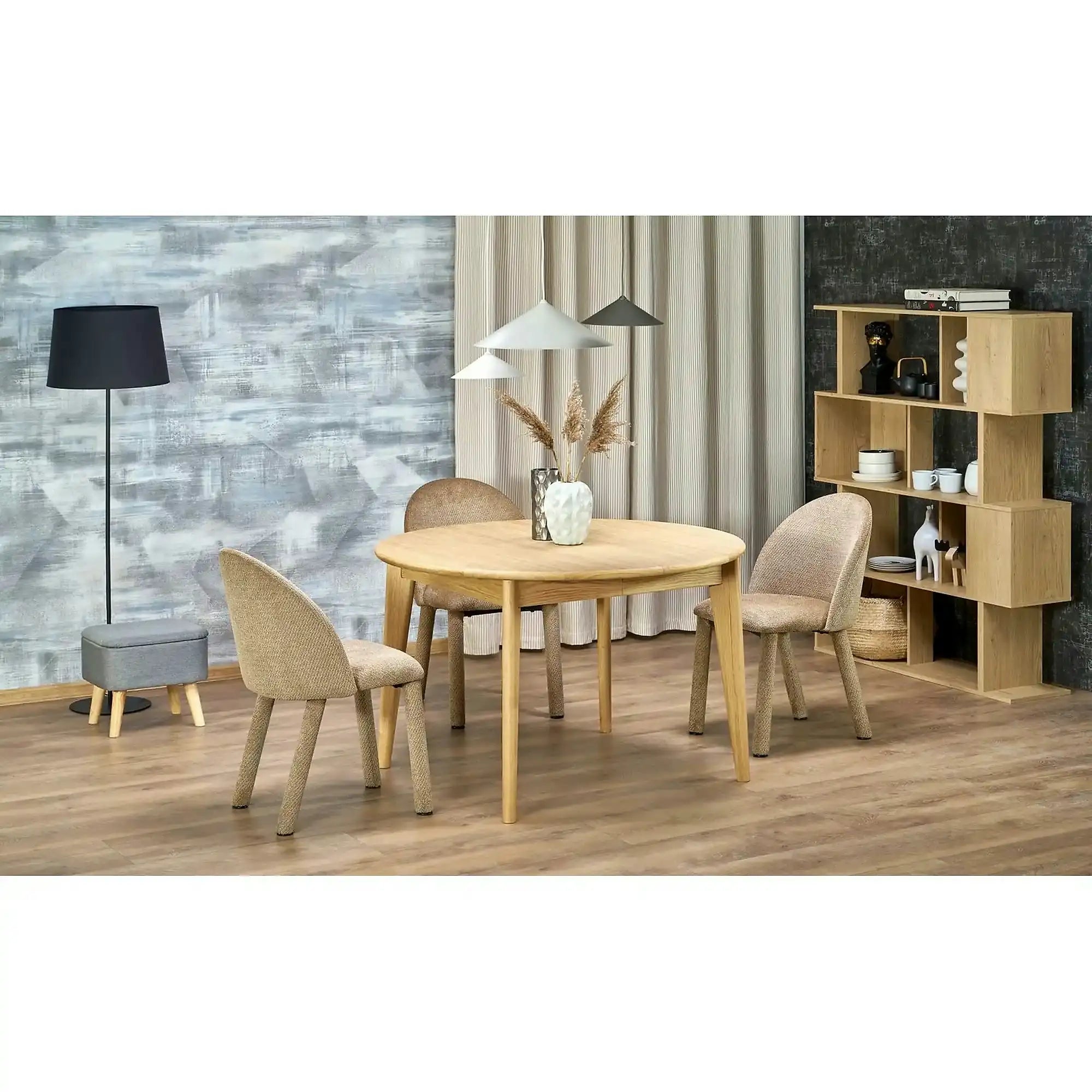 Masa extensibila MAGNUS, stejar natural, PAL laminat/furnir, 120/200x120x76 cm