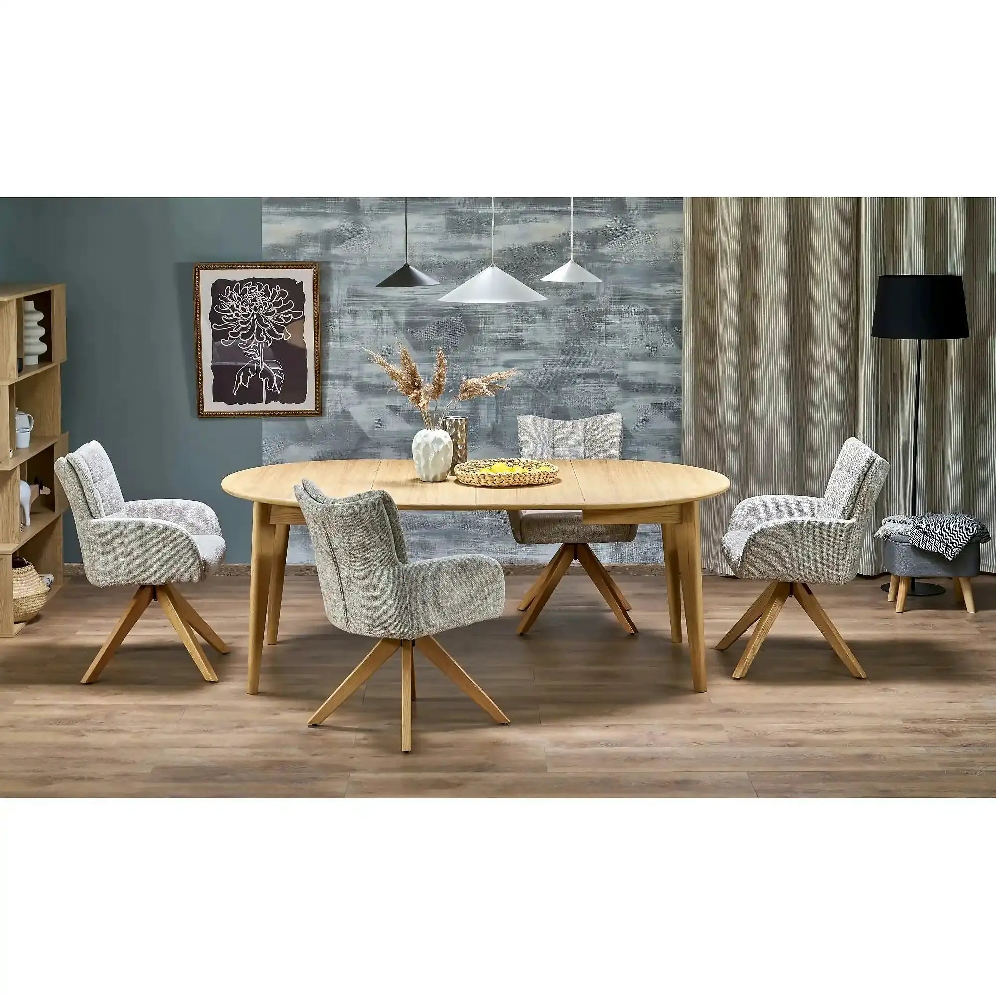 Masa extensibila MAGNUS, stejar natural, PAL laminat/furnir, 120/200x120x76 cm
