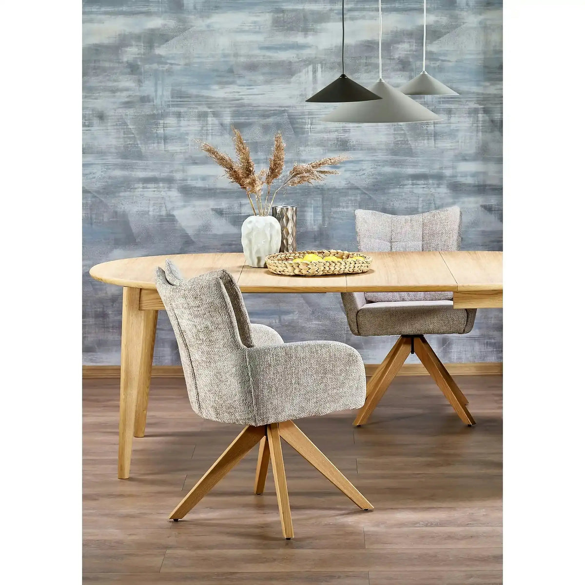 Masa extensibila MAGNUS, stejar natural, PAL laminat/furnir, 120/200x120x76 cm