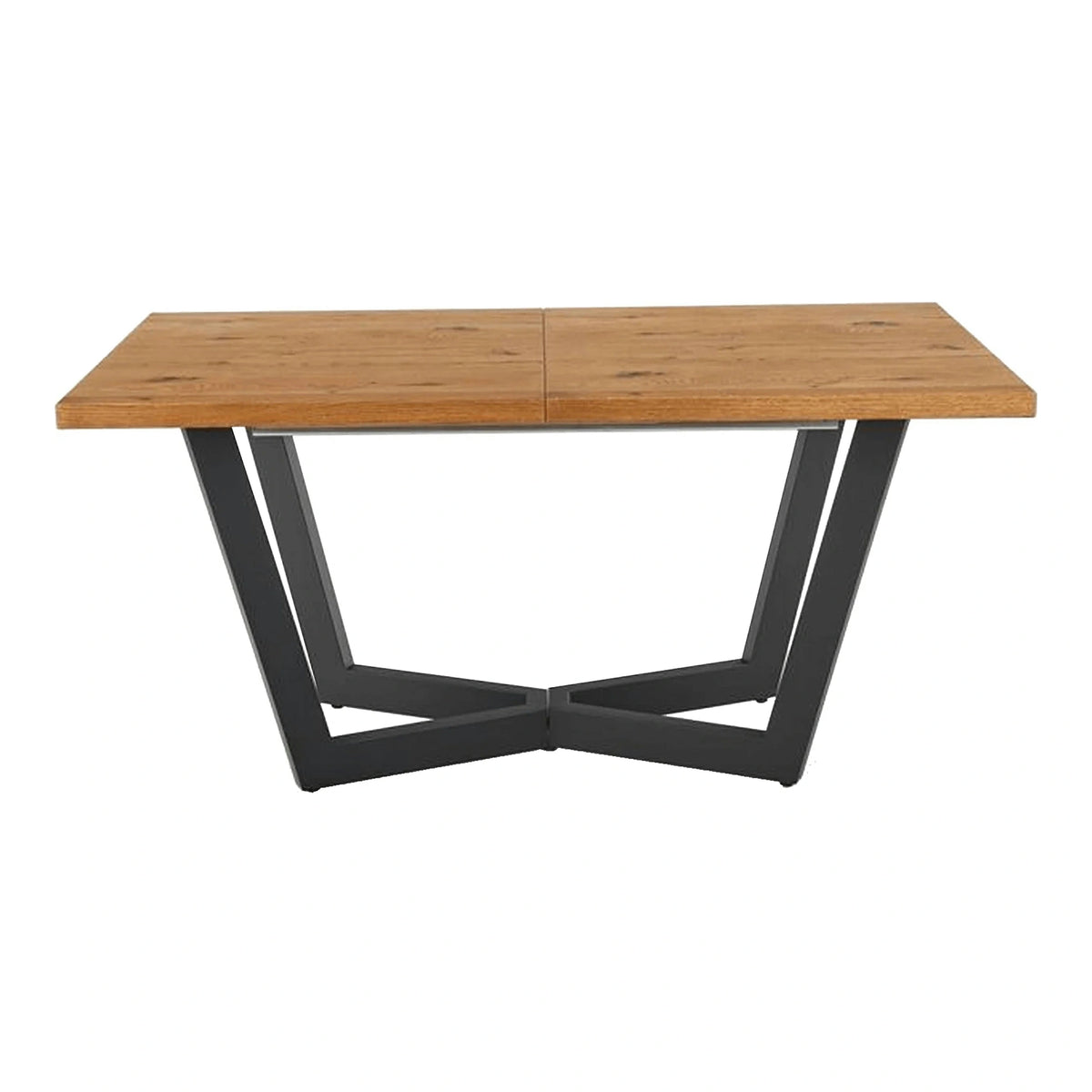 Masa extensibila MASSIVE, stejar/negru, furnir/metal, 160-250x90x77 cm