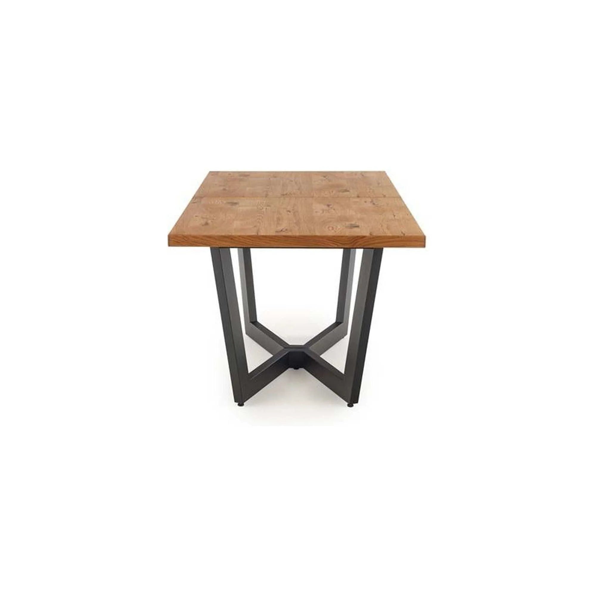 Masa extensibila MASSIVE, stejar/negru, furnir/metal, 160-250x90x77 cm
