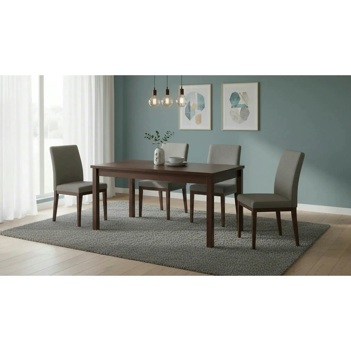 Masa extensibila MAURYCY, nuc inchis, PAL, 118/158x75x75 cm
