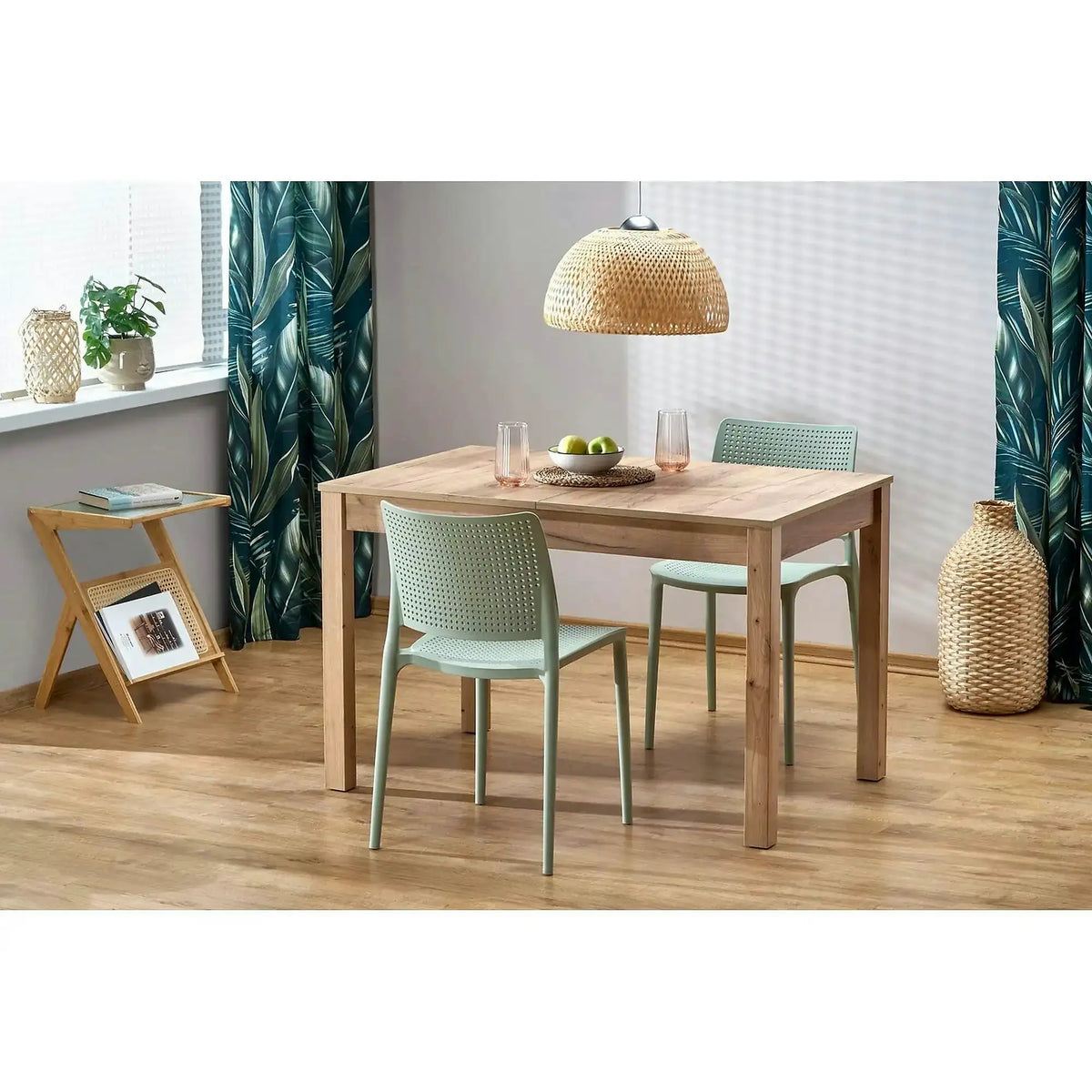 Masa extensibila MAURYCY, stejar, PAL laminat, 118/158x75x75 cm
