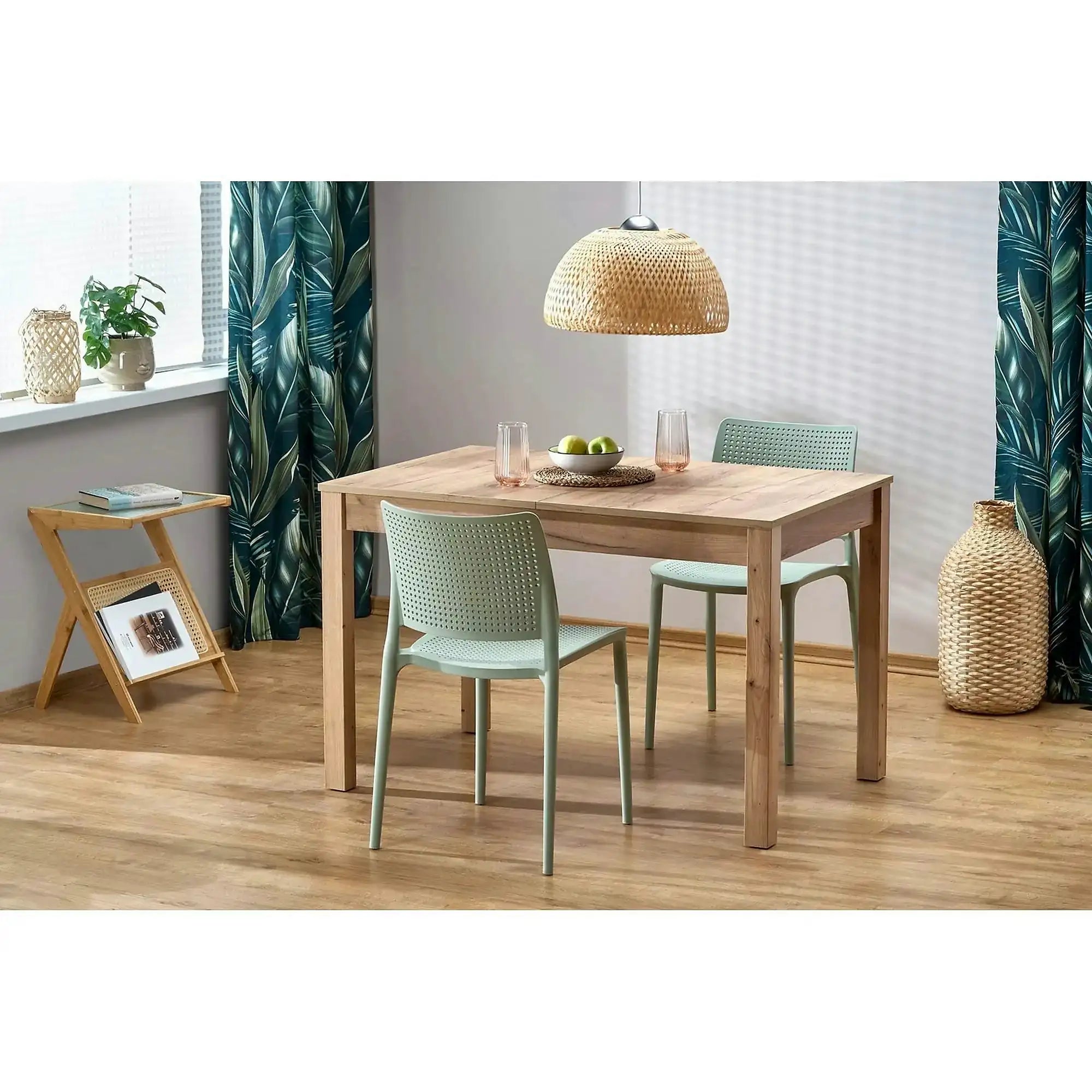 Masa extensibila MAURYCY, stejar, PAL laminat, 118/158x75x75 cm