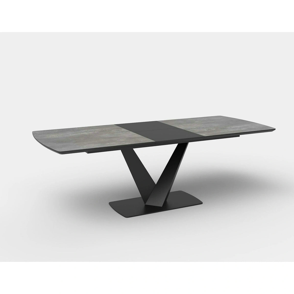 Masa extensibila MDF VINSTON, gri inchis/negru, 180/230x95x76 cm