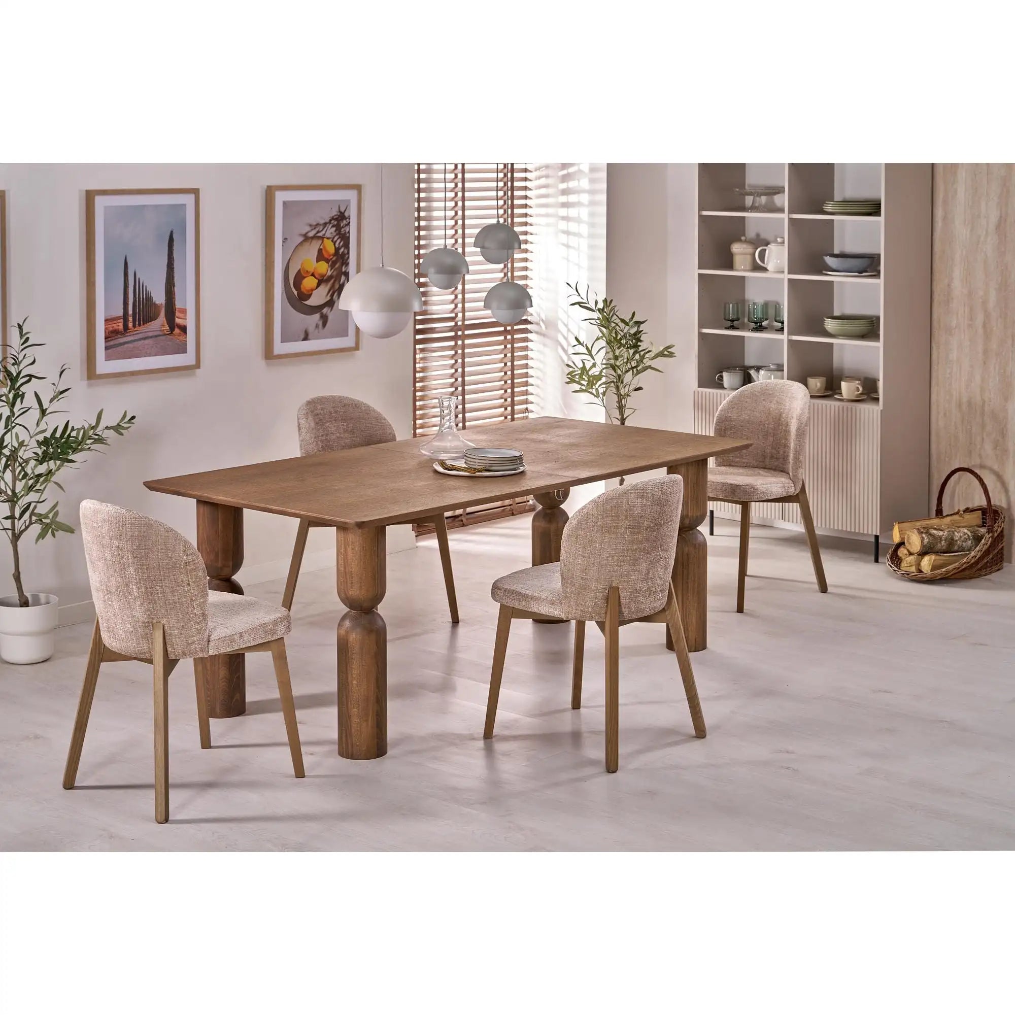 Masa extensibila MELTON, nuc, 200/300x101x76 cm