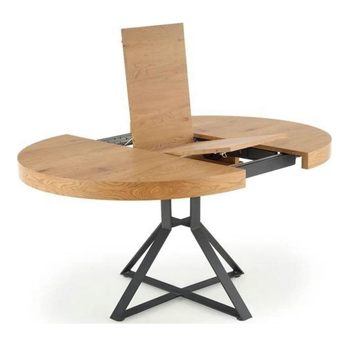 Masa extensibila MERCY, stejar/negru, 120/160x120x80 cm
