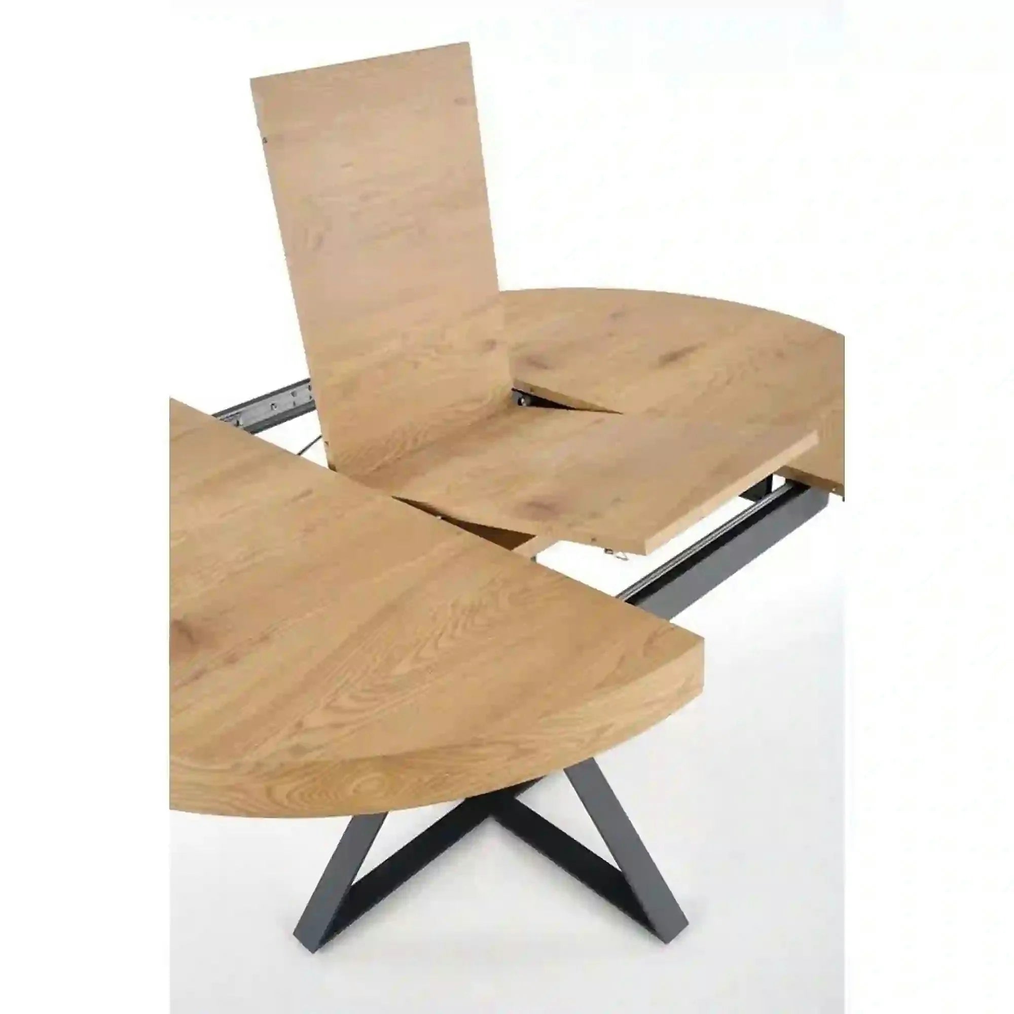 Masa extensibila MERCY, stejar/negru, 120/160x120x80 cm