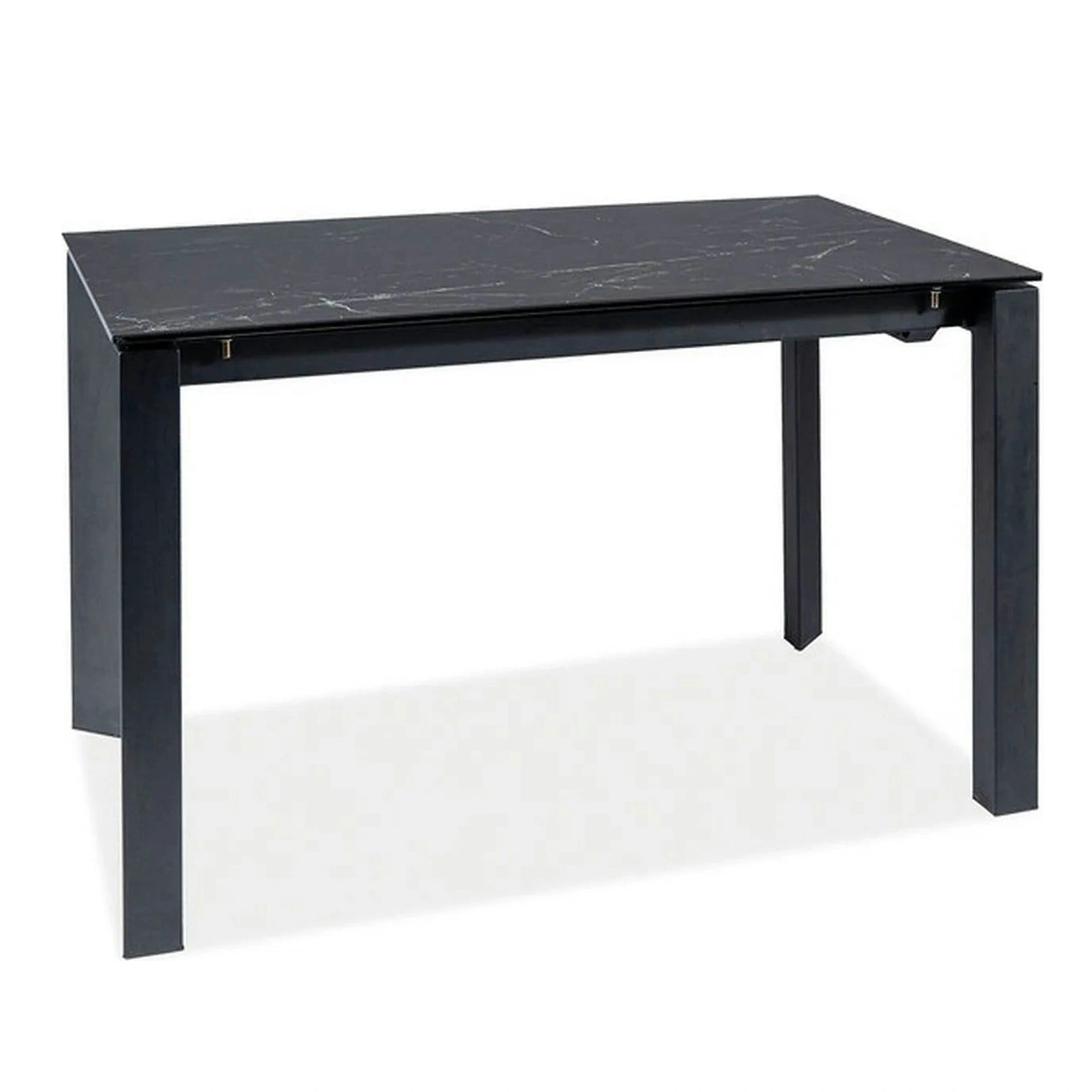 Masa extensibila METROPOL CERAMIC, negru, sticla securizata/ceramica, 120/180x80x76 cm
