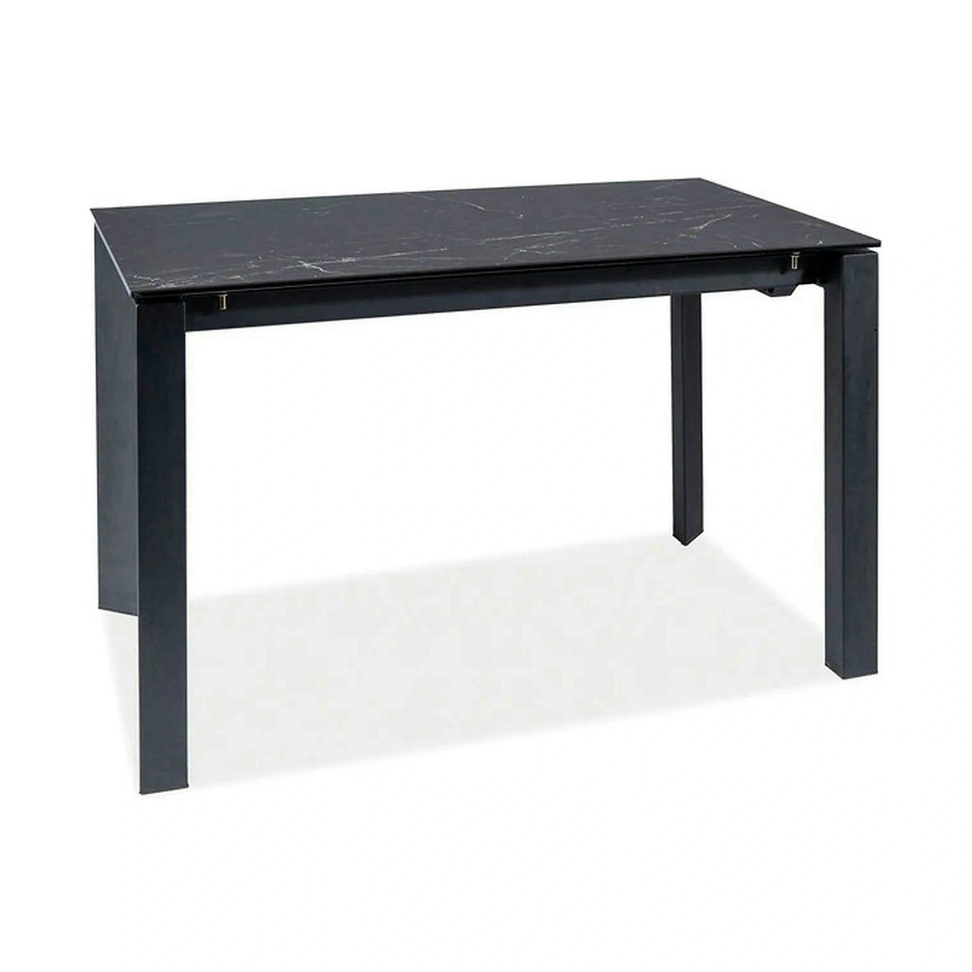 Masa extensibila METROPOL CERAMIC, negru, sticla securizata/ceramica, 120/180x80x76 cm