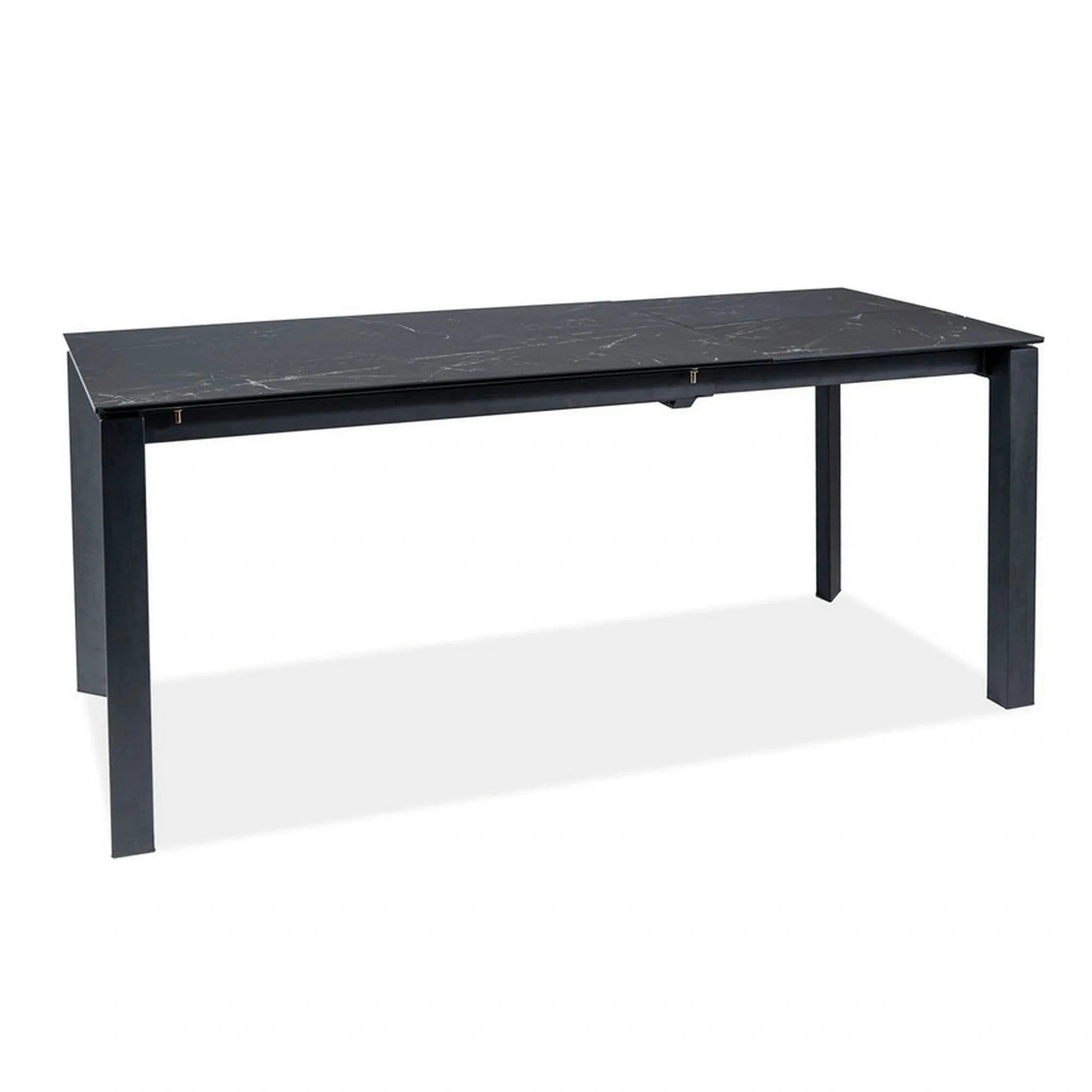 Masa extensibila METROPOL CERAMIC, negru, sticla securizata/ceramica, 120/180x80x76 cm