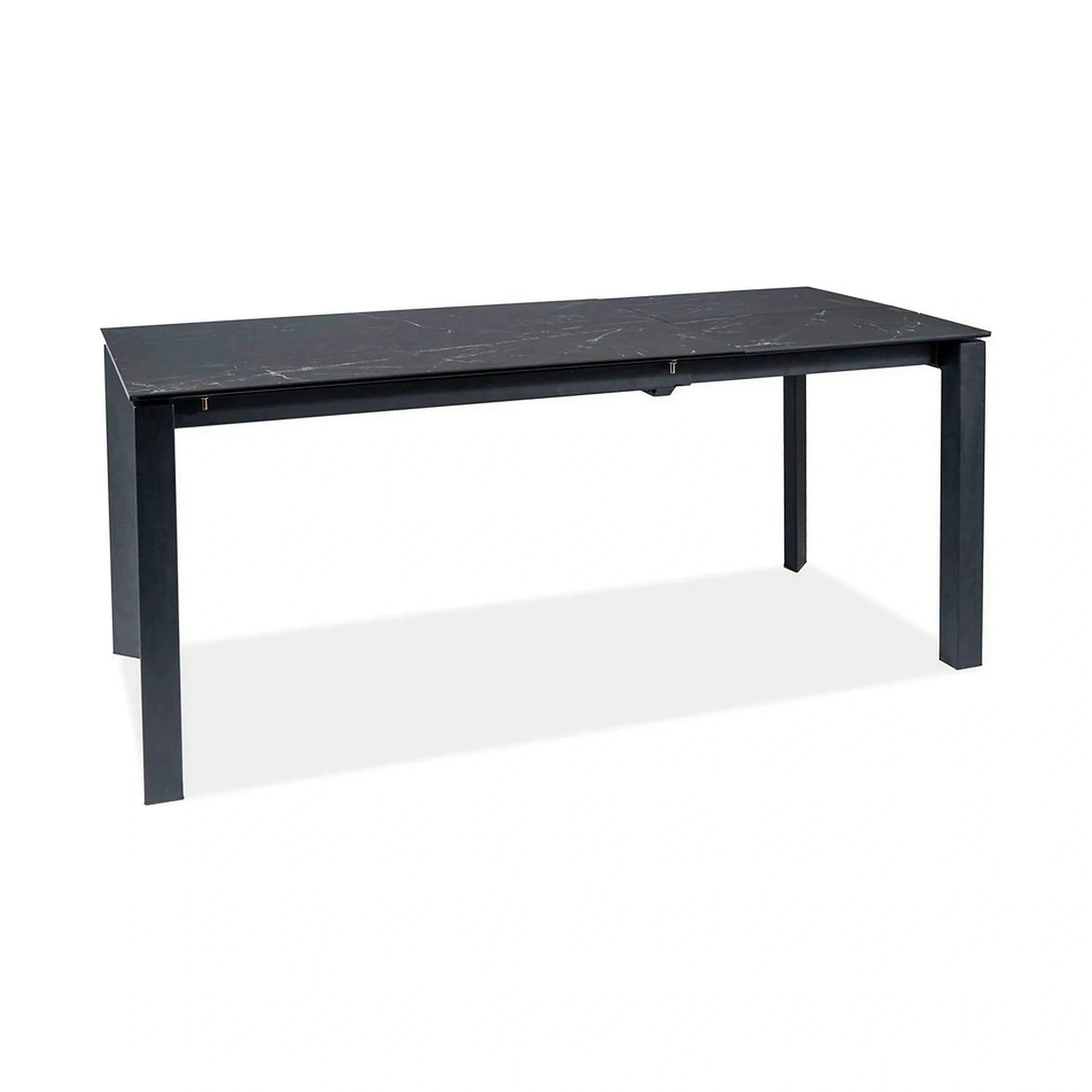 Masa extensibila METROPOL CERAMIC, negru, sticla securizata/ceramica, 120/180x80x76 cm