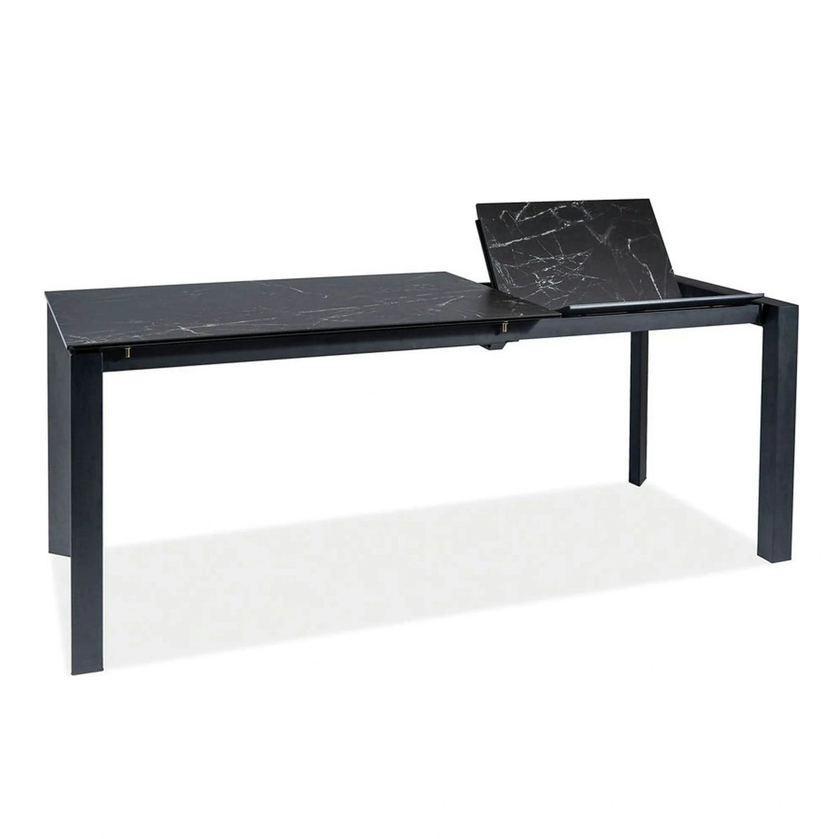 Masa extensibila METROPOL CERAMIC, negru, sticla securizata/ceramica, 120/180x80x76 cm