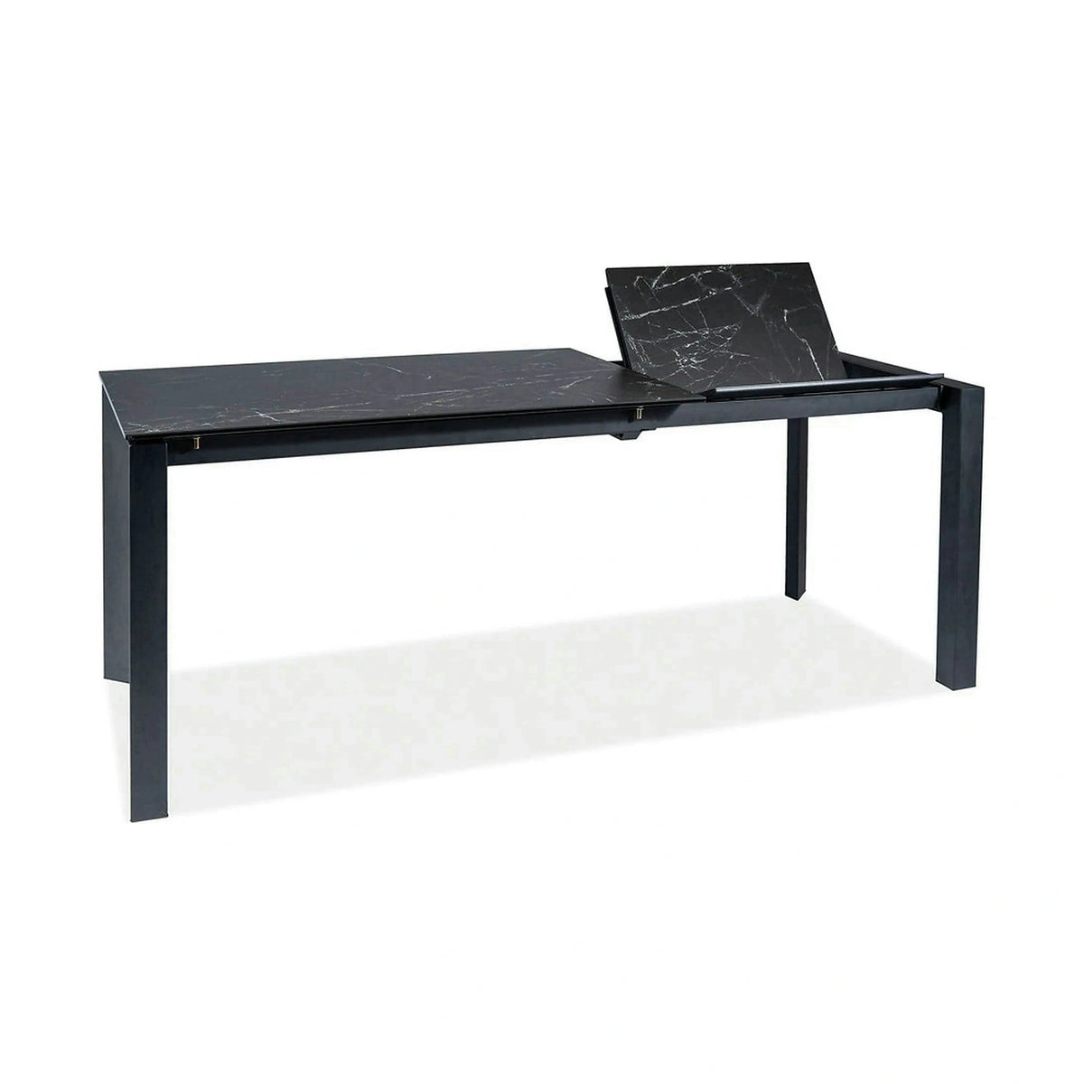 Masa extensibila METROPOL CERAMIC, negru, sticla securizata/ceramica, 120/180x80x76 cm