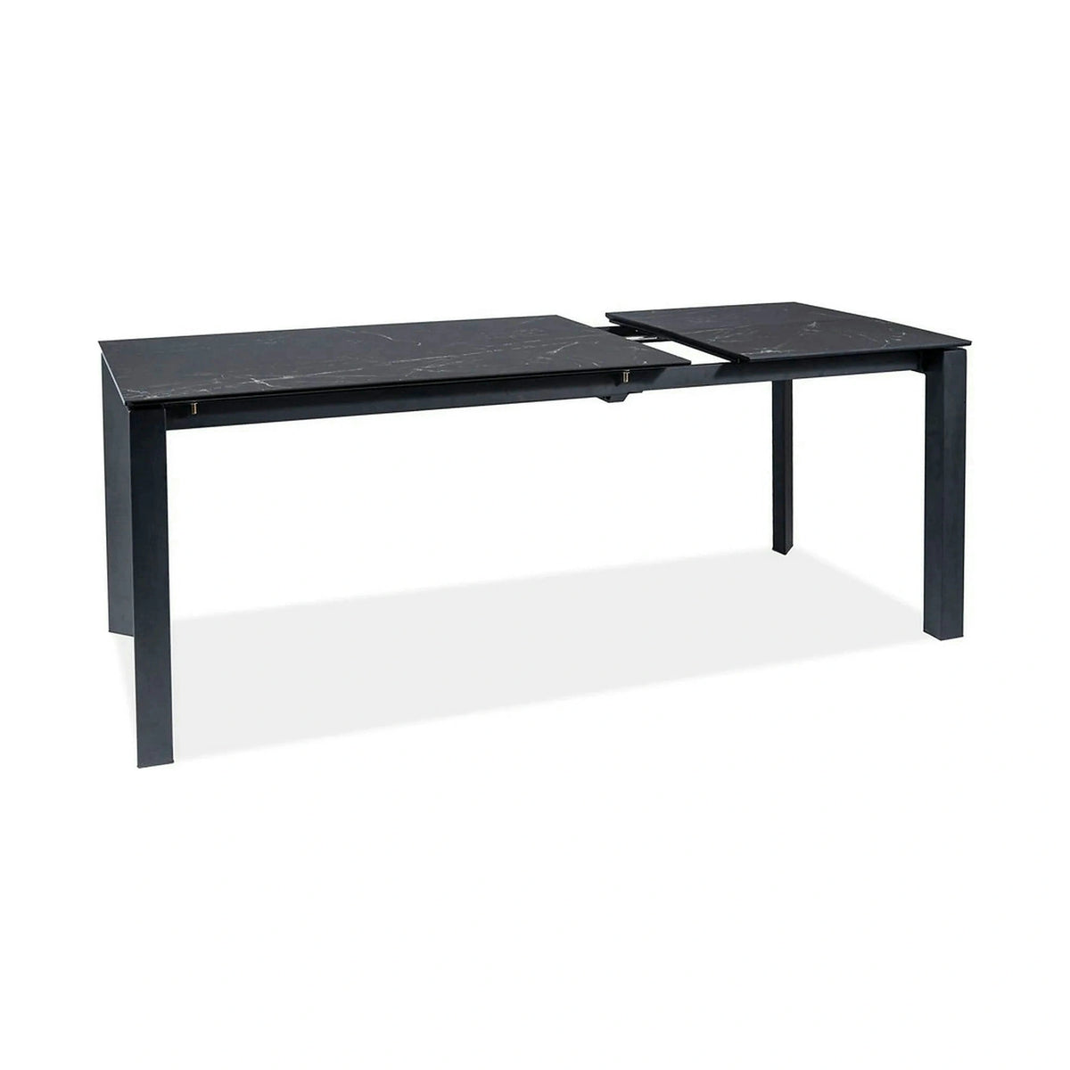 Masa extensibila METROPOL CERAMIC, negru, sticla securizata/ceramica, 120/180x80x76 cm