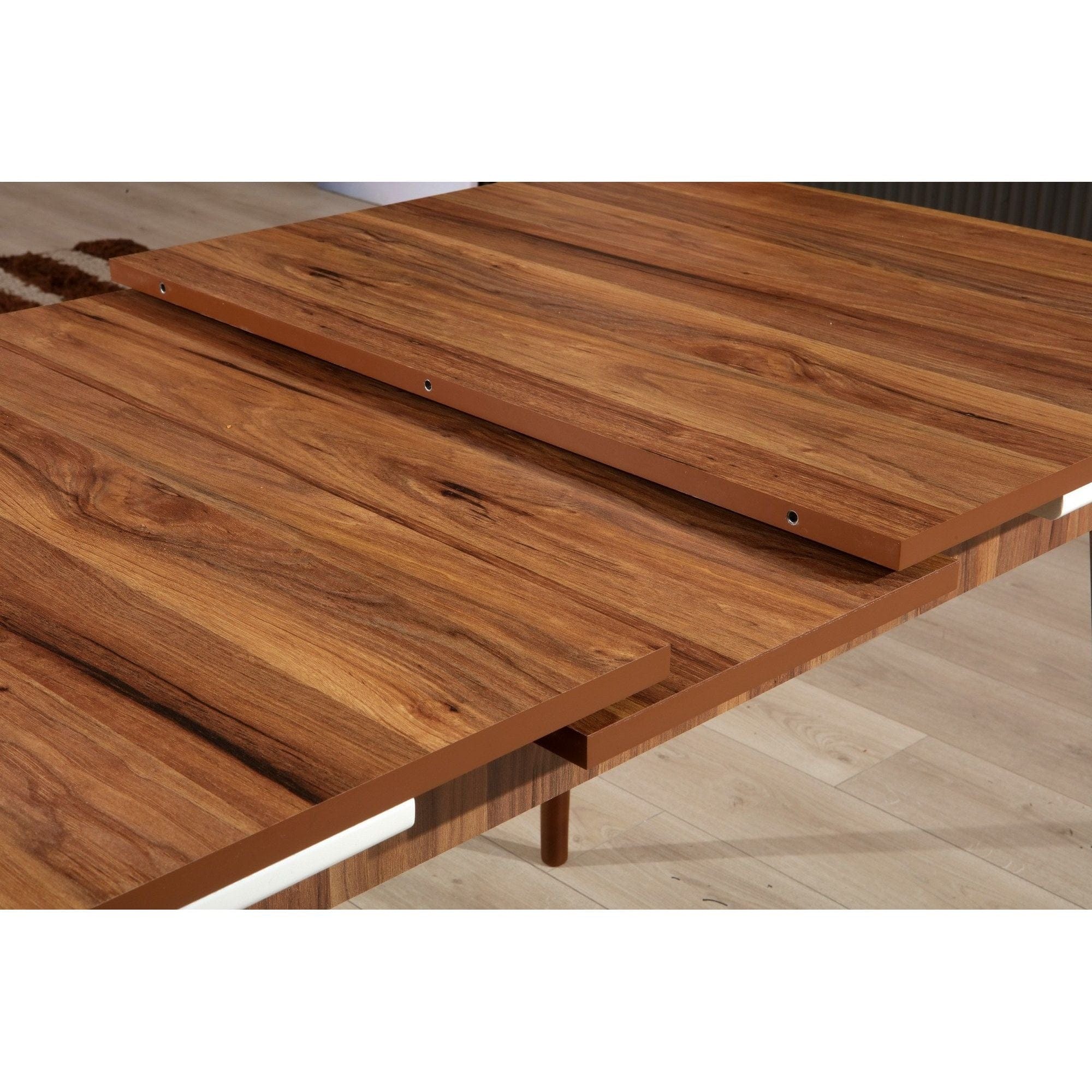 Masa extensibila MILANO, nuc, PAL melaminat, 130x80x77 cm