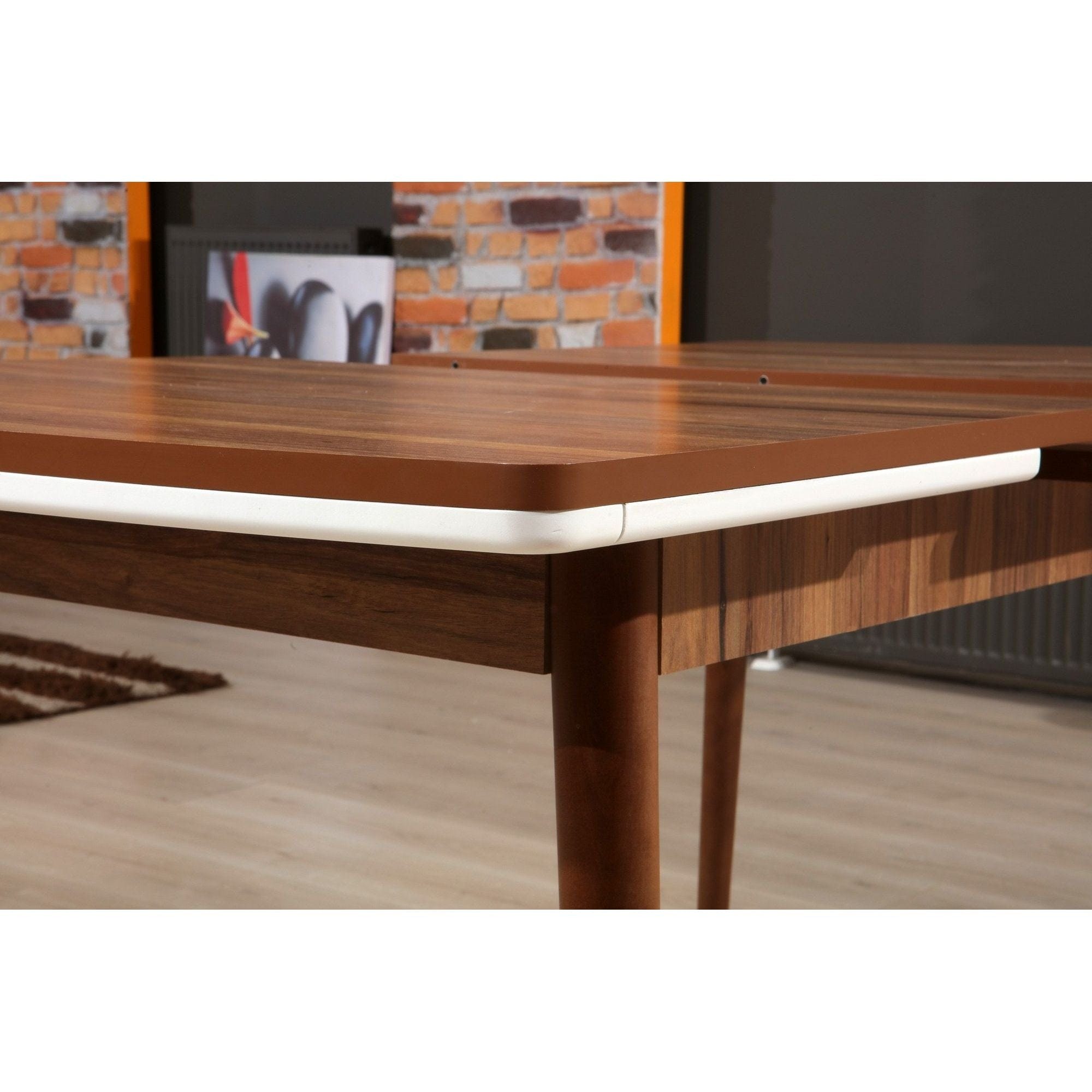 Masa extensibila MILANO, nuc, PAL melaminat, 130x80x77 cm