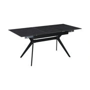 Masa extensibila MILS, gri inchis/negru, ceramica/metal, 130/170x80x76 cm