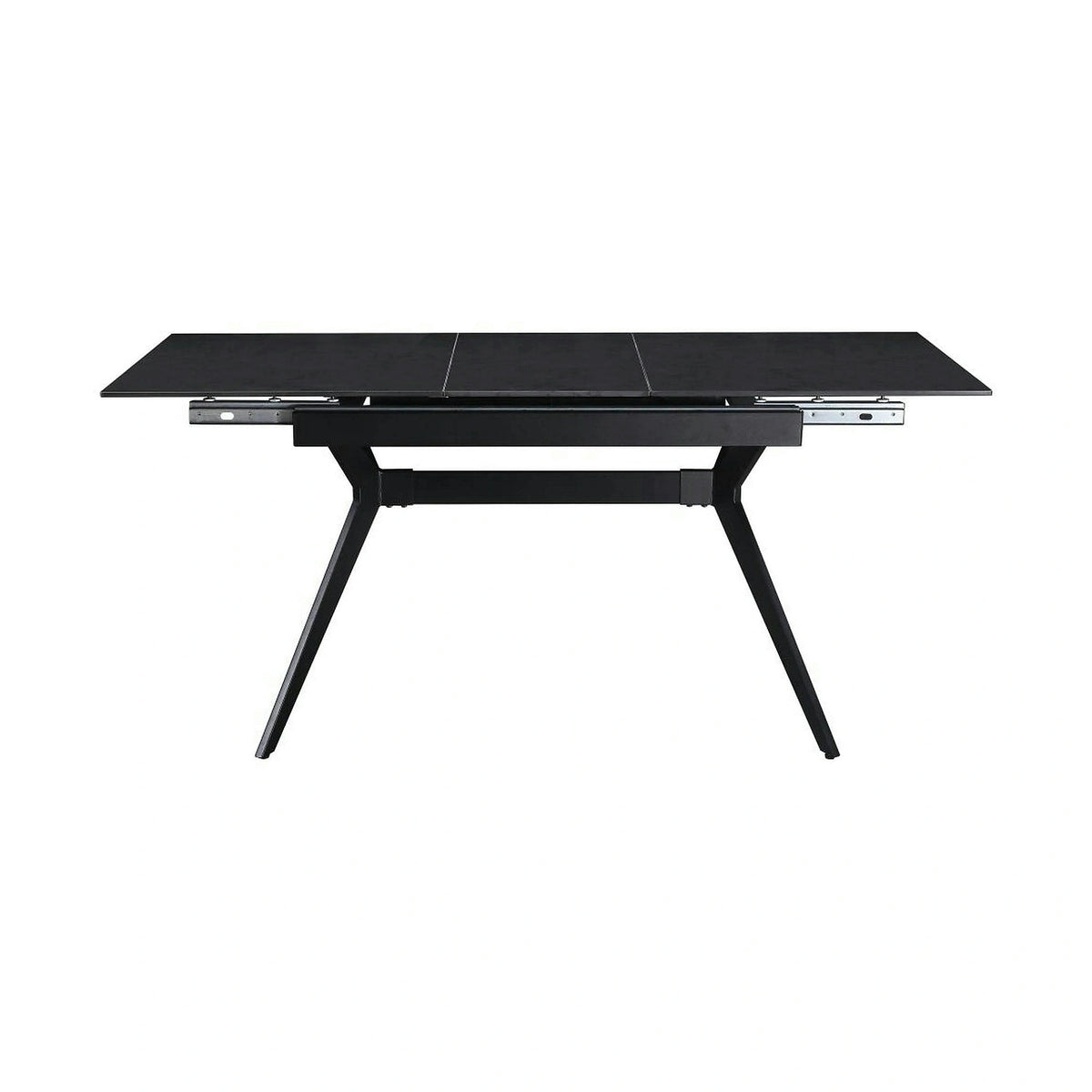Masa extensibila MILS, gri inchis/negru, ceramica/metal, 130/170x80x76 cm