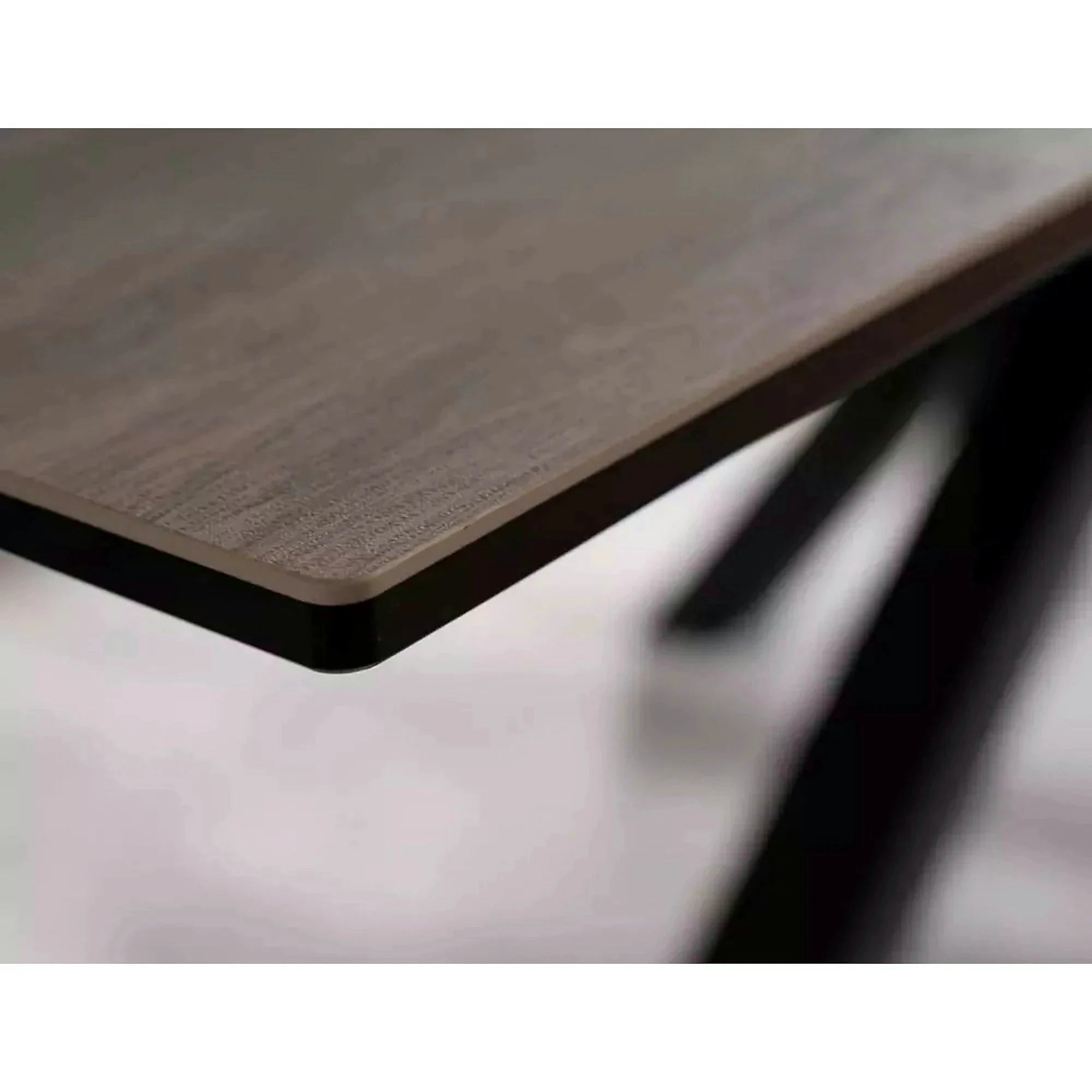 Masa extensibila moderna COLUMBUS CERAMIC, maro/negru mat, sticla securizata/ceramica, 160/240x90x76 cm
