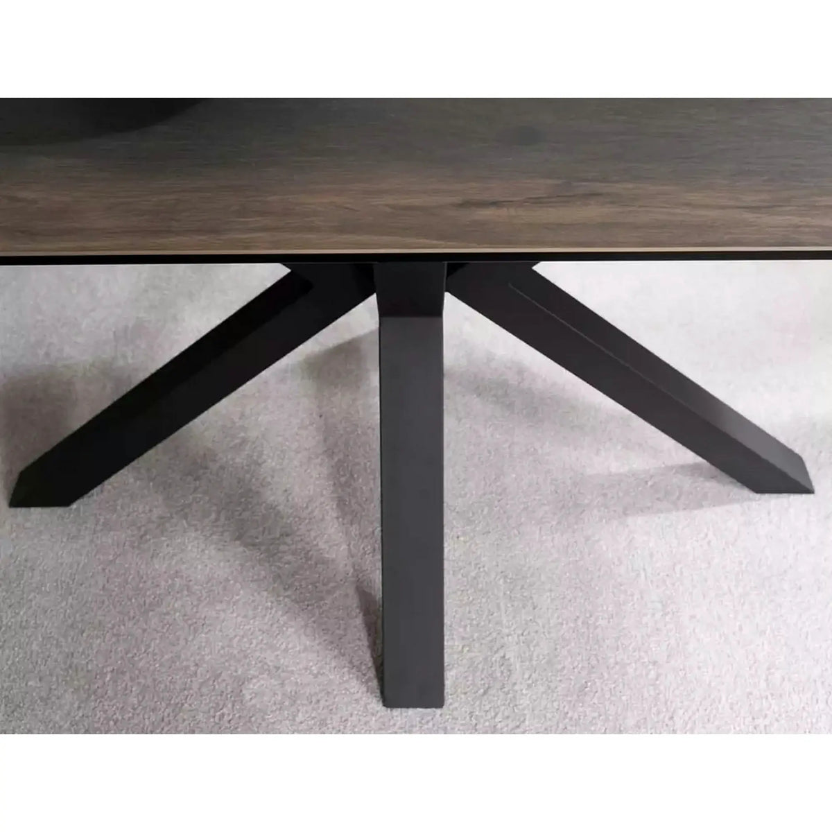 Masa extensibila moderna COLUMBUS CERAMIC, maro/negru mat, sticla securizata/ceramica, 160/240x90x76 cm