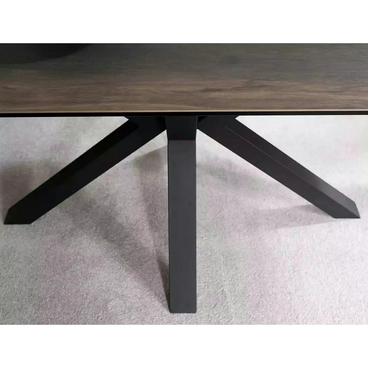 Masa extensibila moderna COLUMBUS CERAMIC, maro/negru mat, sticla securizata/ceramica, 160/240x90x76 cm