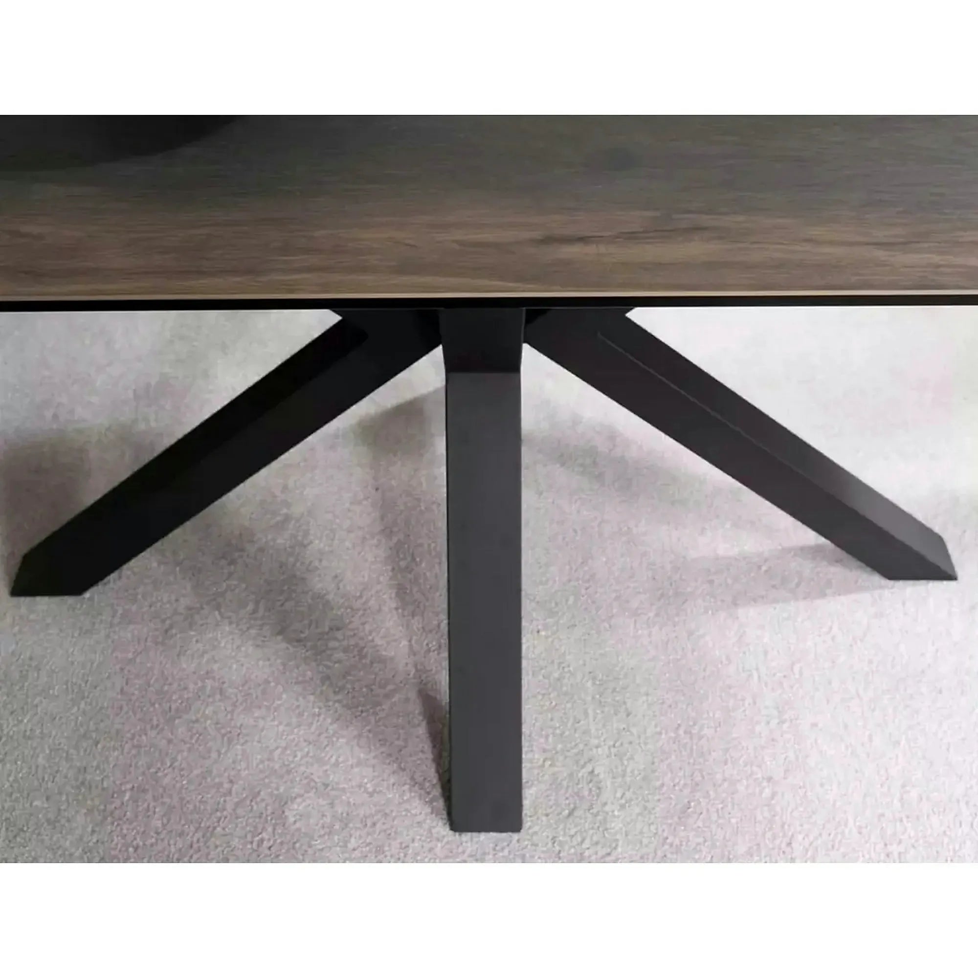 Masa extensibila moderna COLUMBUS CERAMIC, maro/negru mat, sticla securizata/ceramica, 160/240x90x76 cm