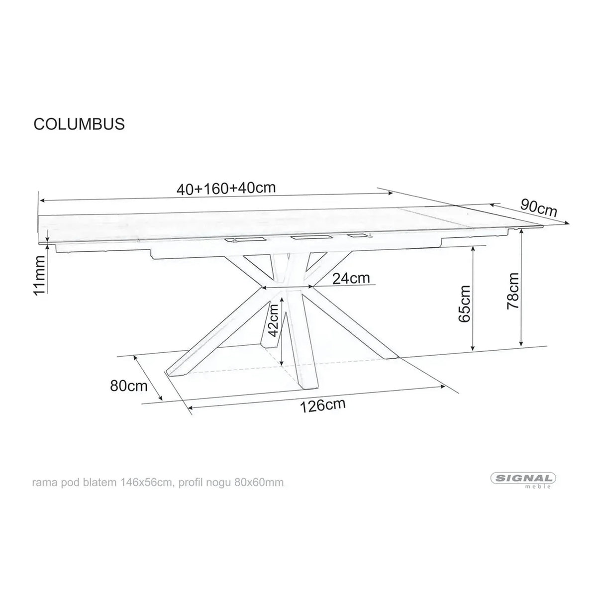 Masa extensibila moderna COLUMBUS CERAMIC, maro/negru mat, sticla securizata/ceramica, 160/240x90x76 cm