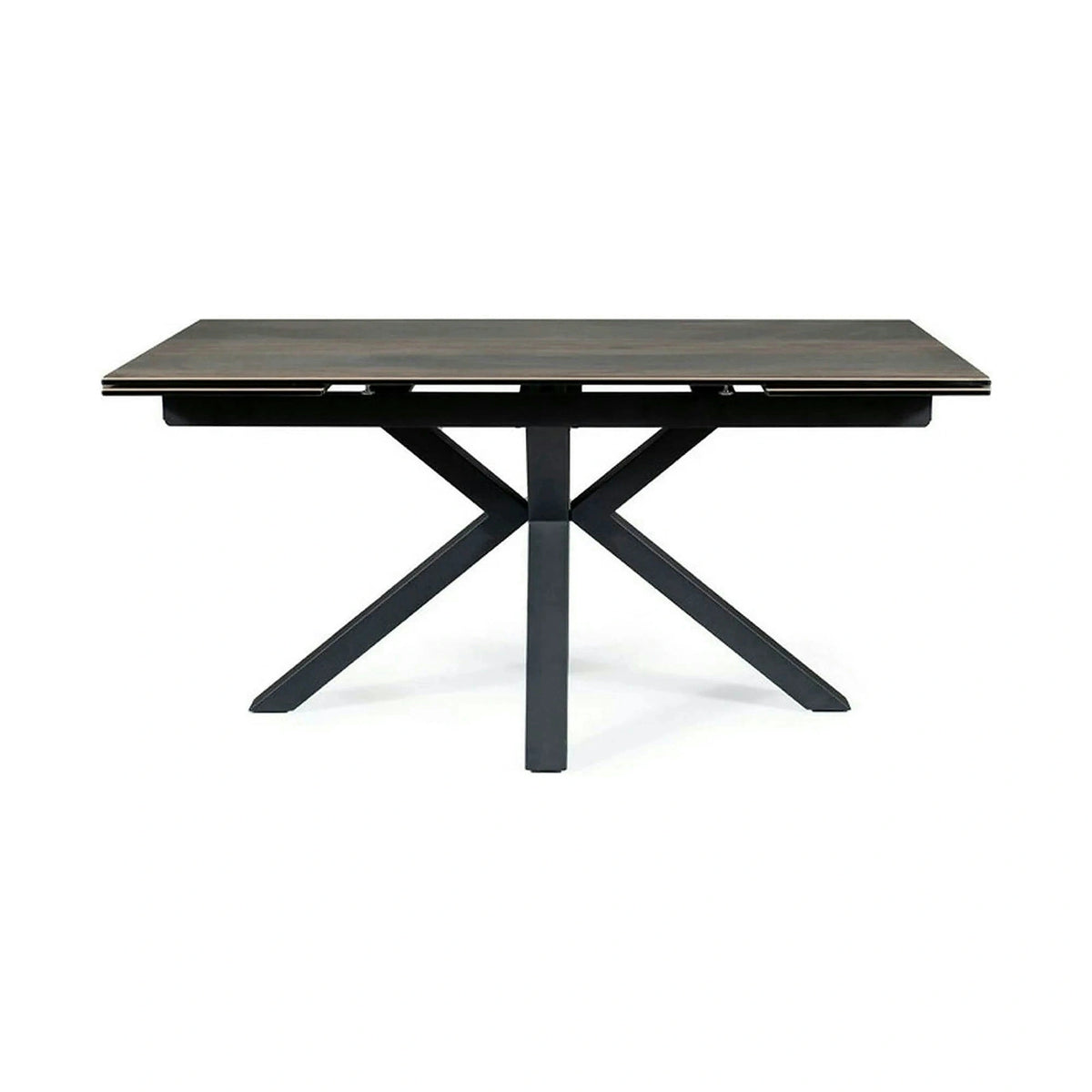 Masa extensibila moderna COLUMBUS CERAMIC, maro/negru mat, sticla securizata/ceramica, 160/240x90x76 cm
