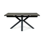 Masa extensibila moderna COLUMBUS CERAMIC, maro/negru mat, sticla securizata/ceramica, 160/240x90x76 cm