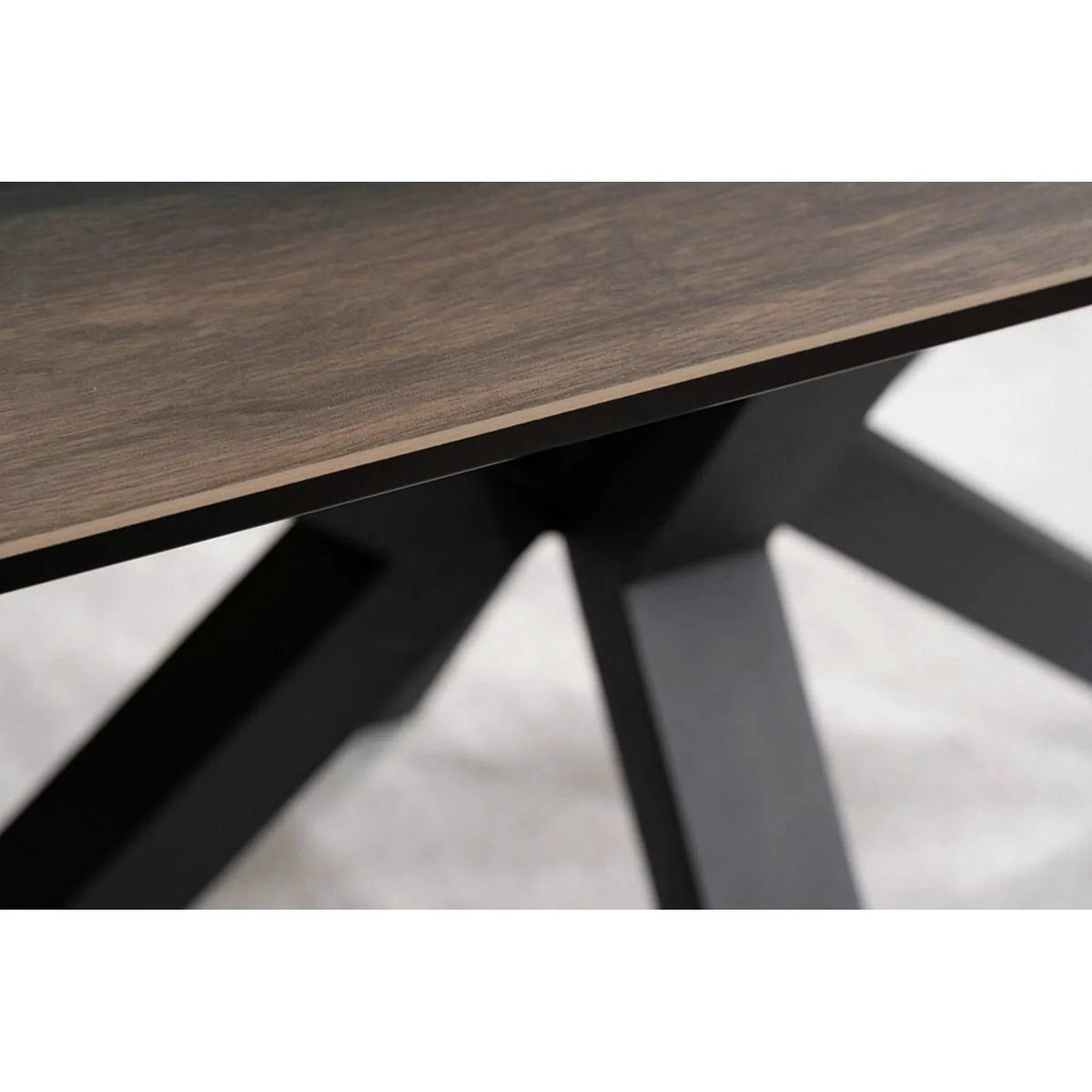 Masa extensibila moderna COLUMBUS CERAMIC, maro/negru mat, sticla securizata/ceramica, 160/240x90x76 cm