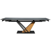 Masa extensibila moderna GENESIS, negru/stejar, 160/220x90x76 cm