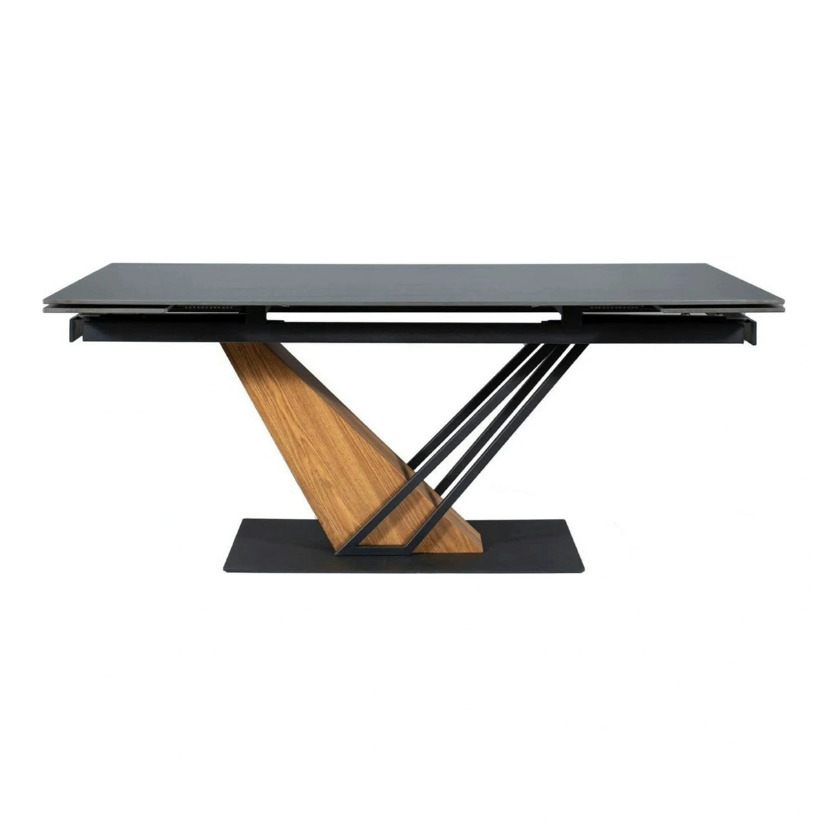 Masa extensibila moderna GENESIS, negru/stejar, 180/240x90x76 cm