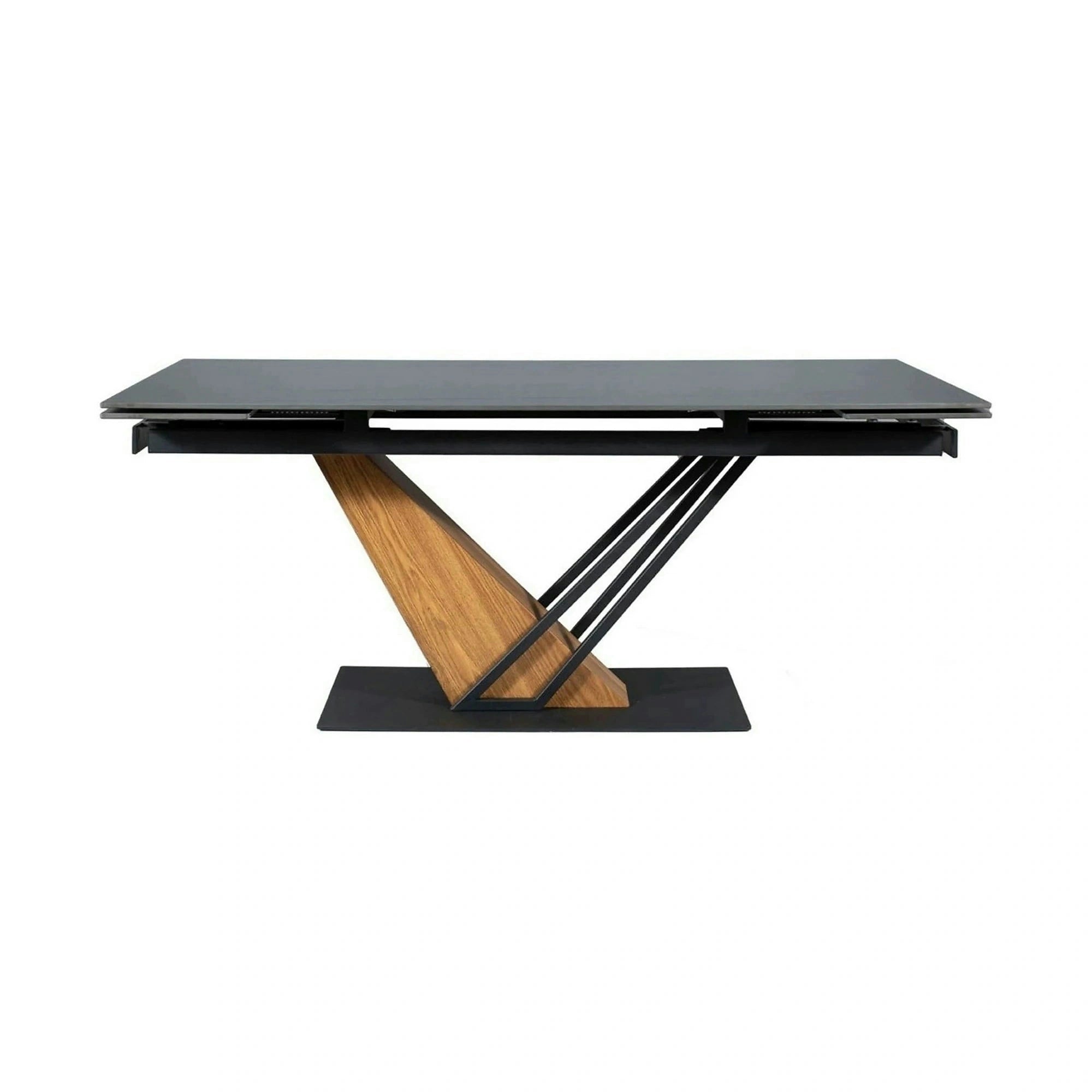 Masa extensibila moderna GENESIS, negru/stejar, 180/240x90x76 cm