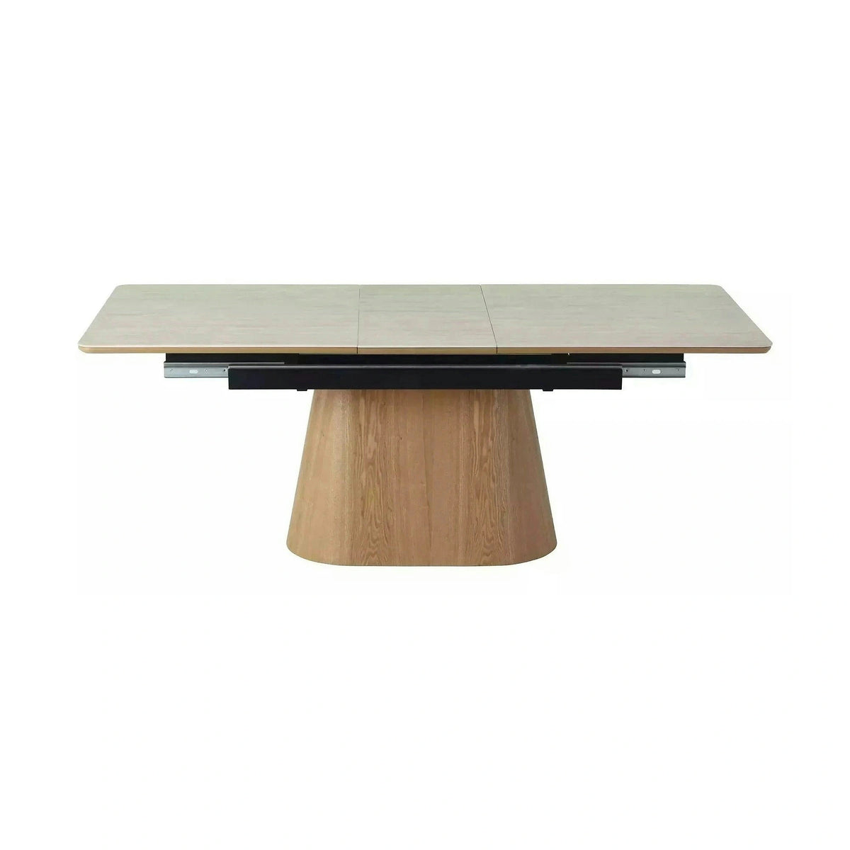 Masa extensibila MONACO, piatra travertin/stejar, 160/200x90x75 cm