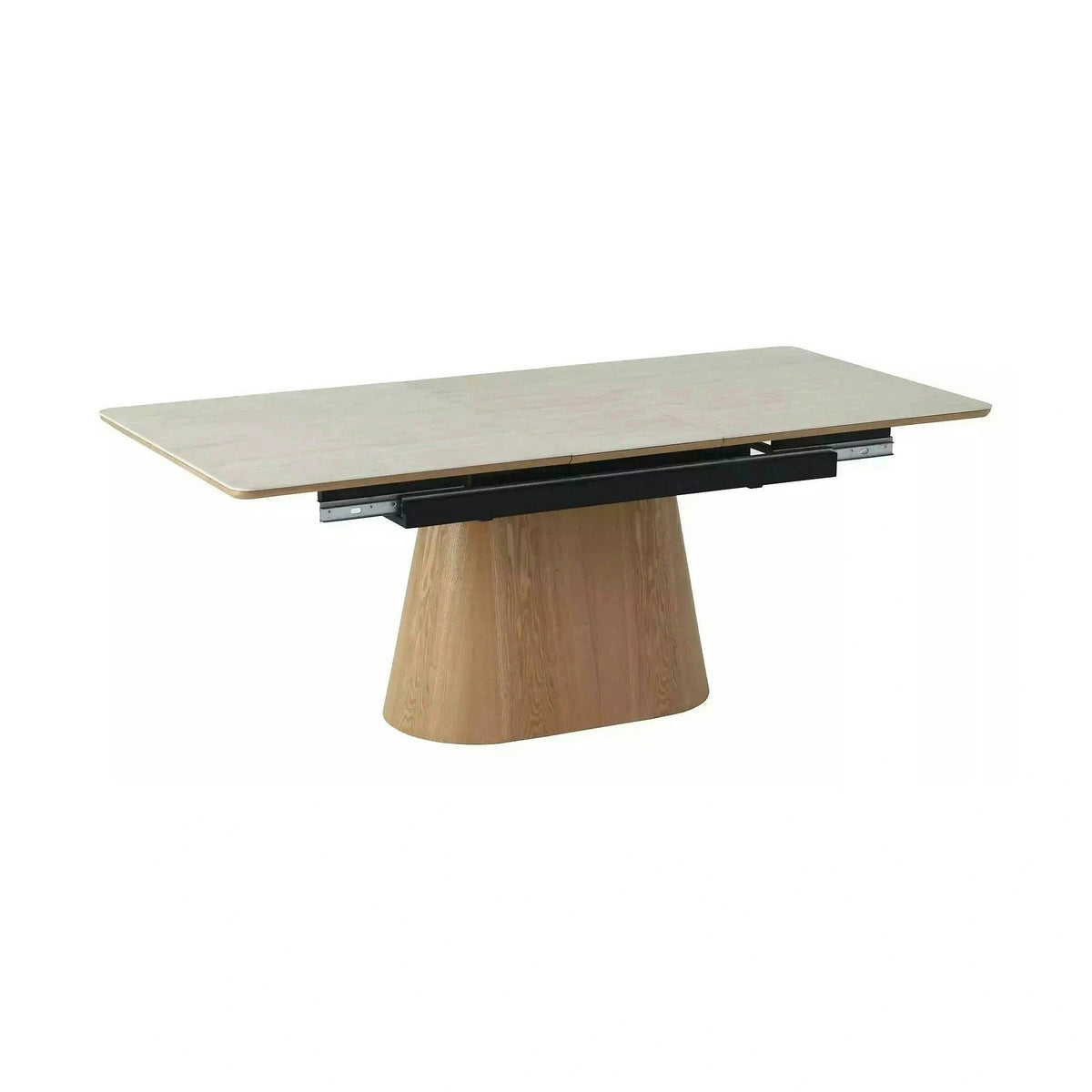 Masa extensibila MONACO, piatra travertin/stejar, 160/200x90x75 cm