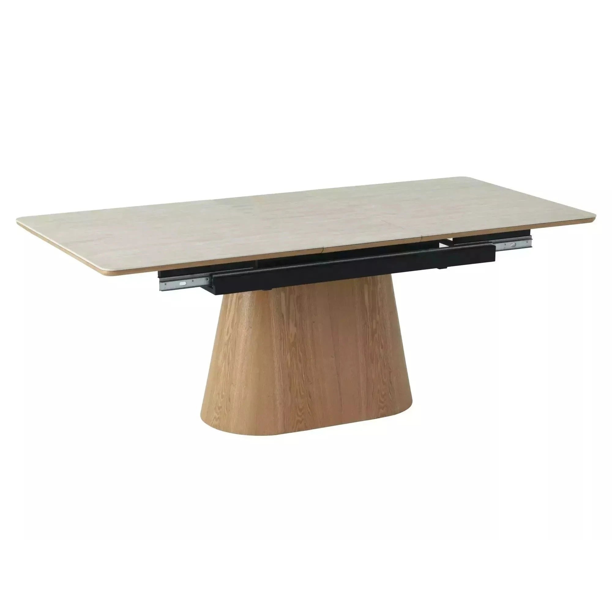 Masa extensibila MONACO, piatra travertin/stejar, 160/200x90x75 cm