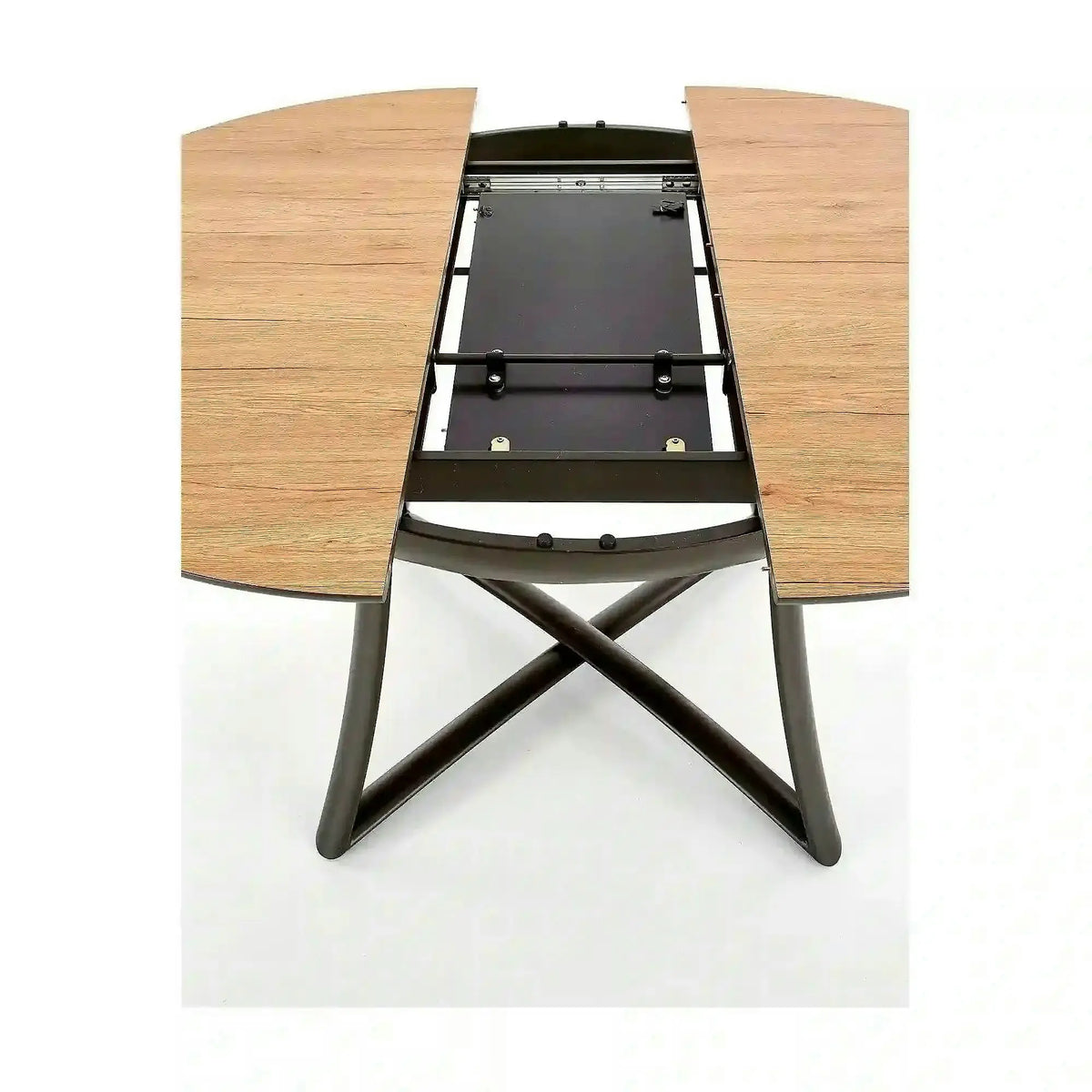 Masa extensibila MORETTI, stejar/negru, 118/148x118x76 cm