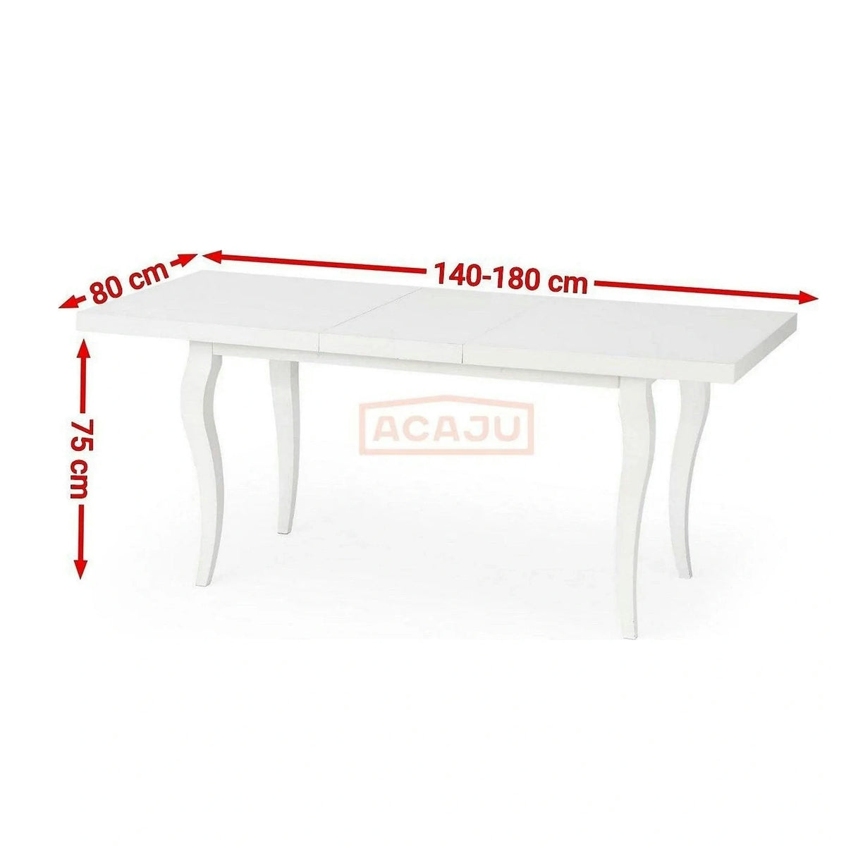 Masa extensibila MOZART, alb, 140/180x80x75 cm