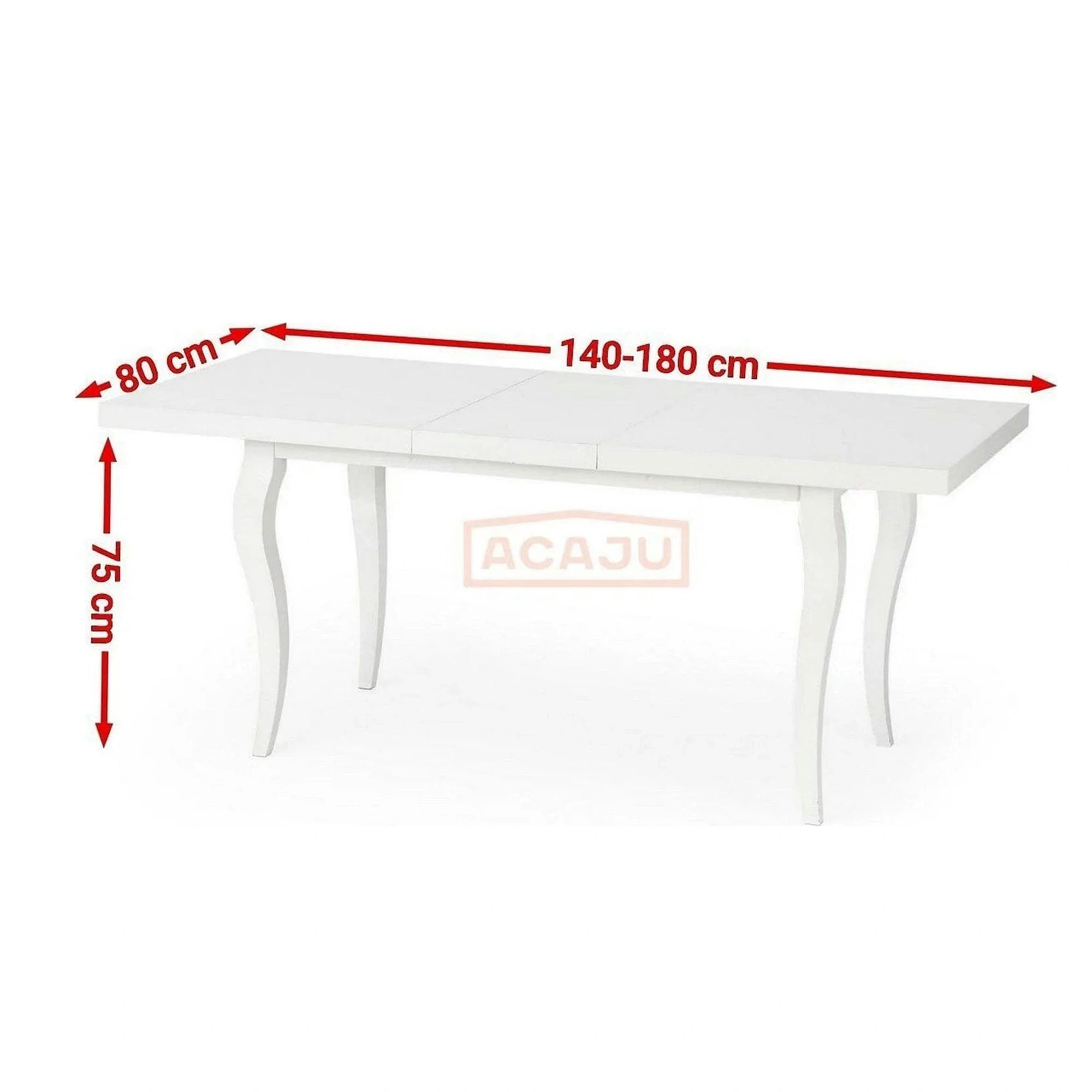 Masa extensibila MOZART, alb, 140/180x80x75 cm