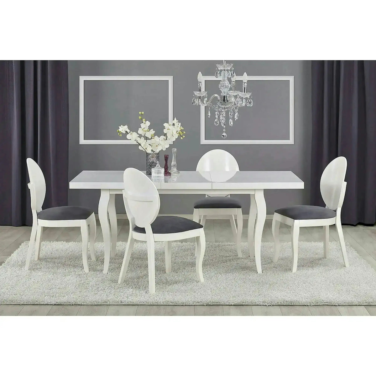 Masa extensibila MOZART, alb, 160/240x90x75 cm