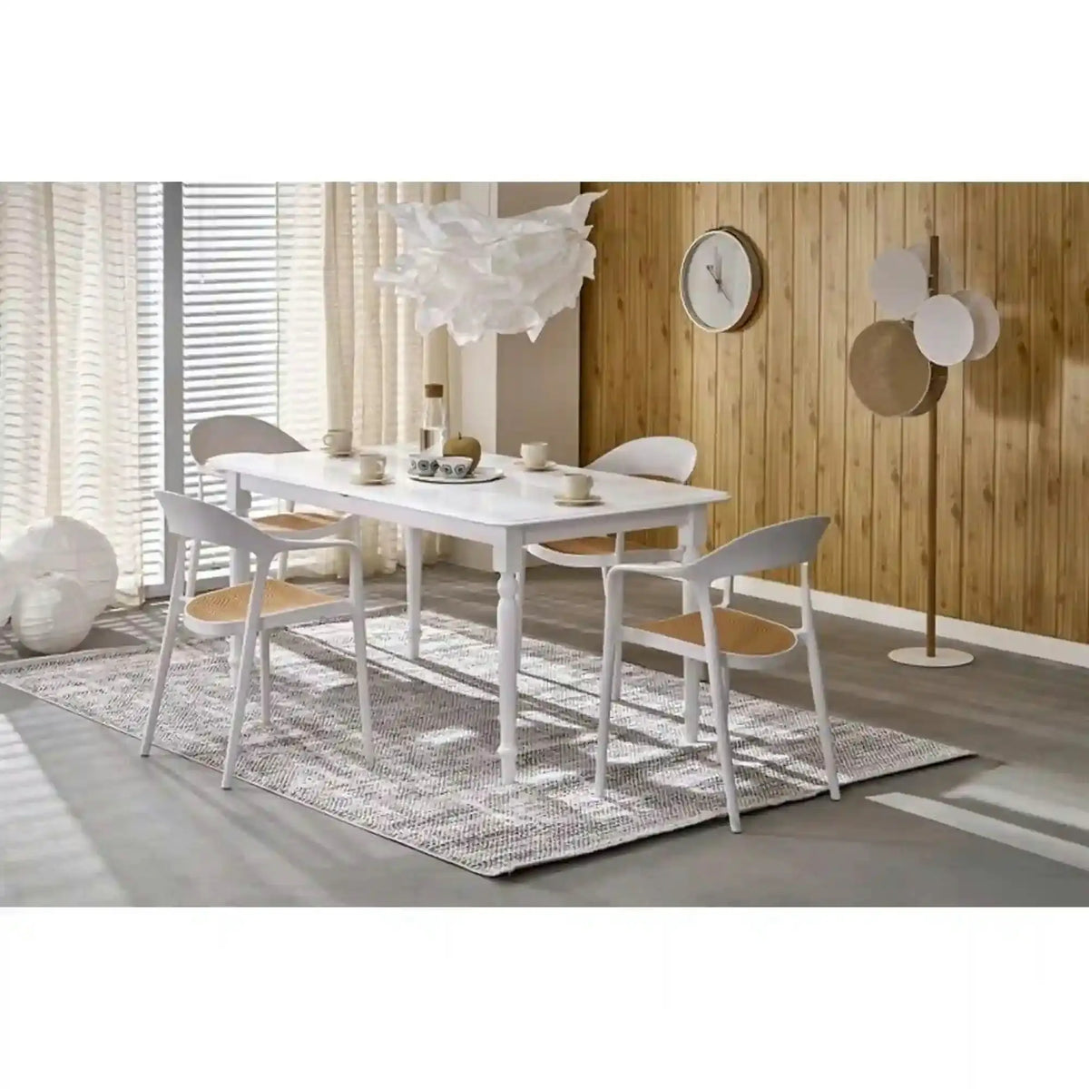 Masa extensibila NELSON, alb, 160/200x90x76 cm