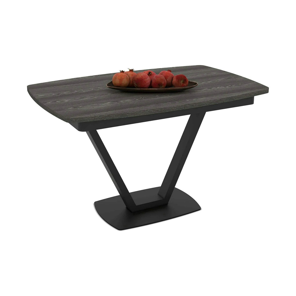 Masa extensibila NIKA, negru, ceramica/metal, 125/165x80x75 cm