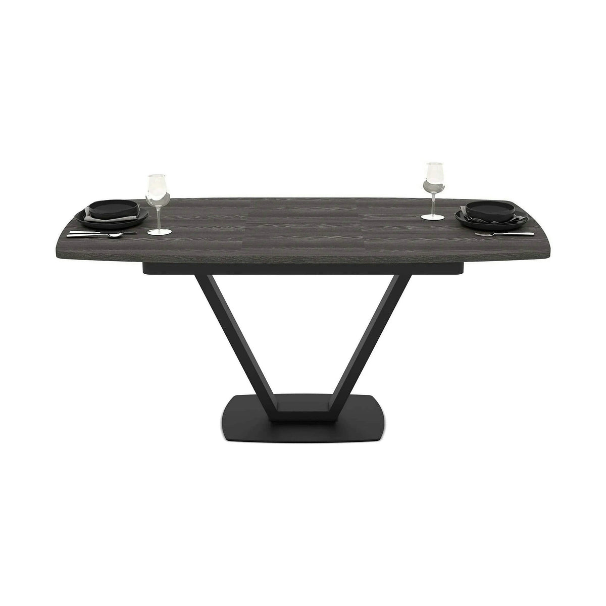 Masa extensibila NIKA, negru, MDF/metal, 125/165x80x75 cm